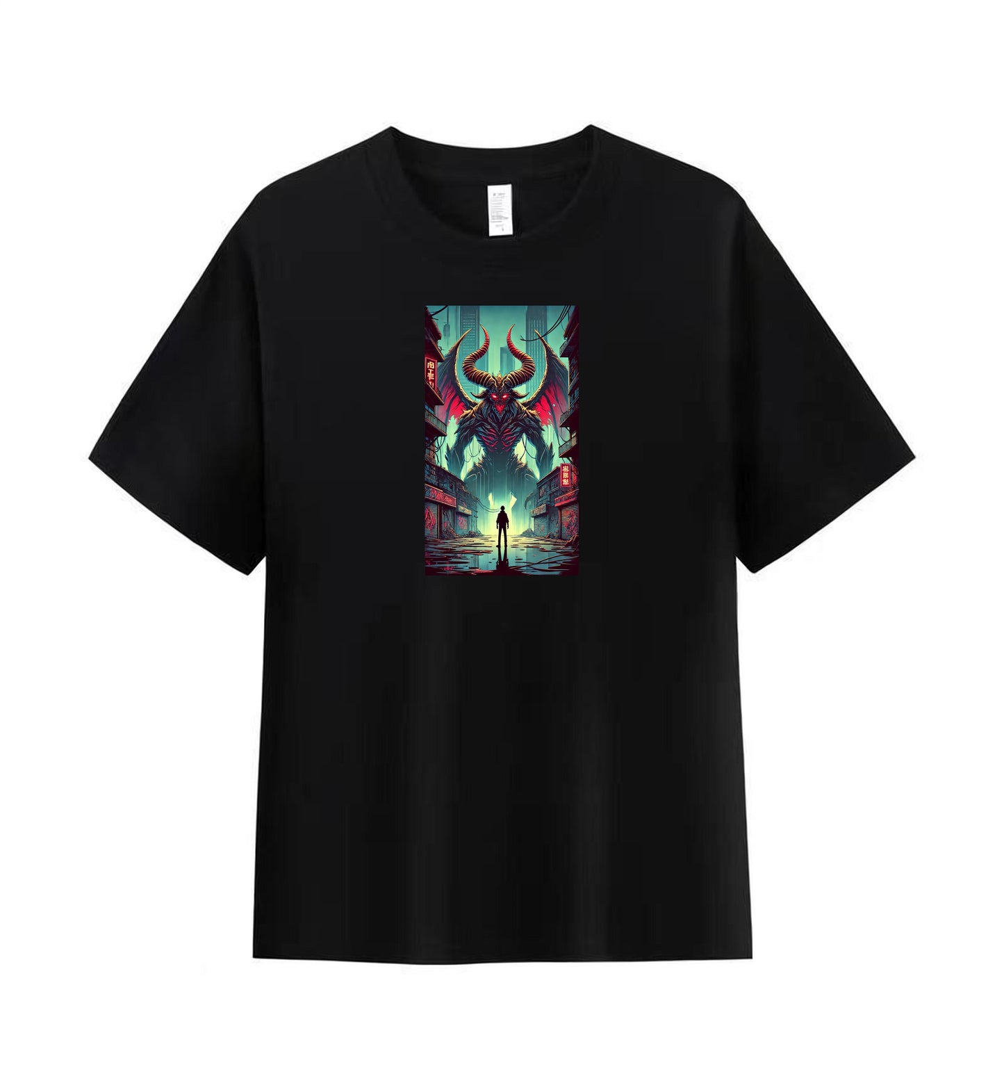 Men’s Tee with Dark Fantasy Demon Artwork