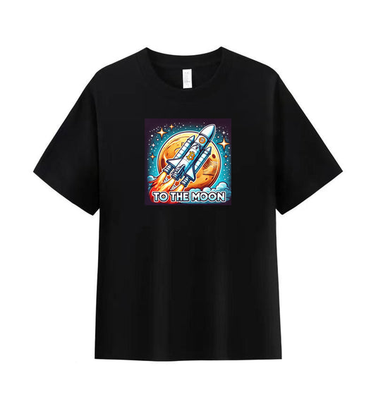 Bitcoin to the Moon Rocket Men's Cotton Tee