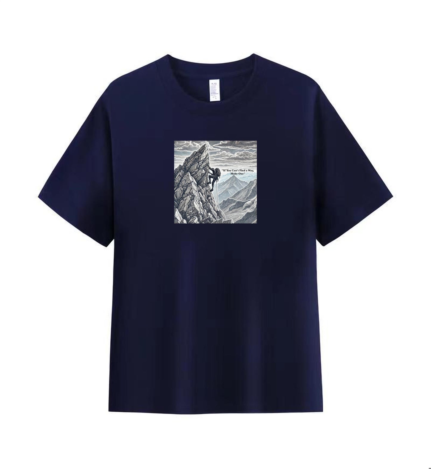 Men's Cotton T-Shirt with Inspirational Mountain Climber Design