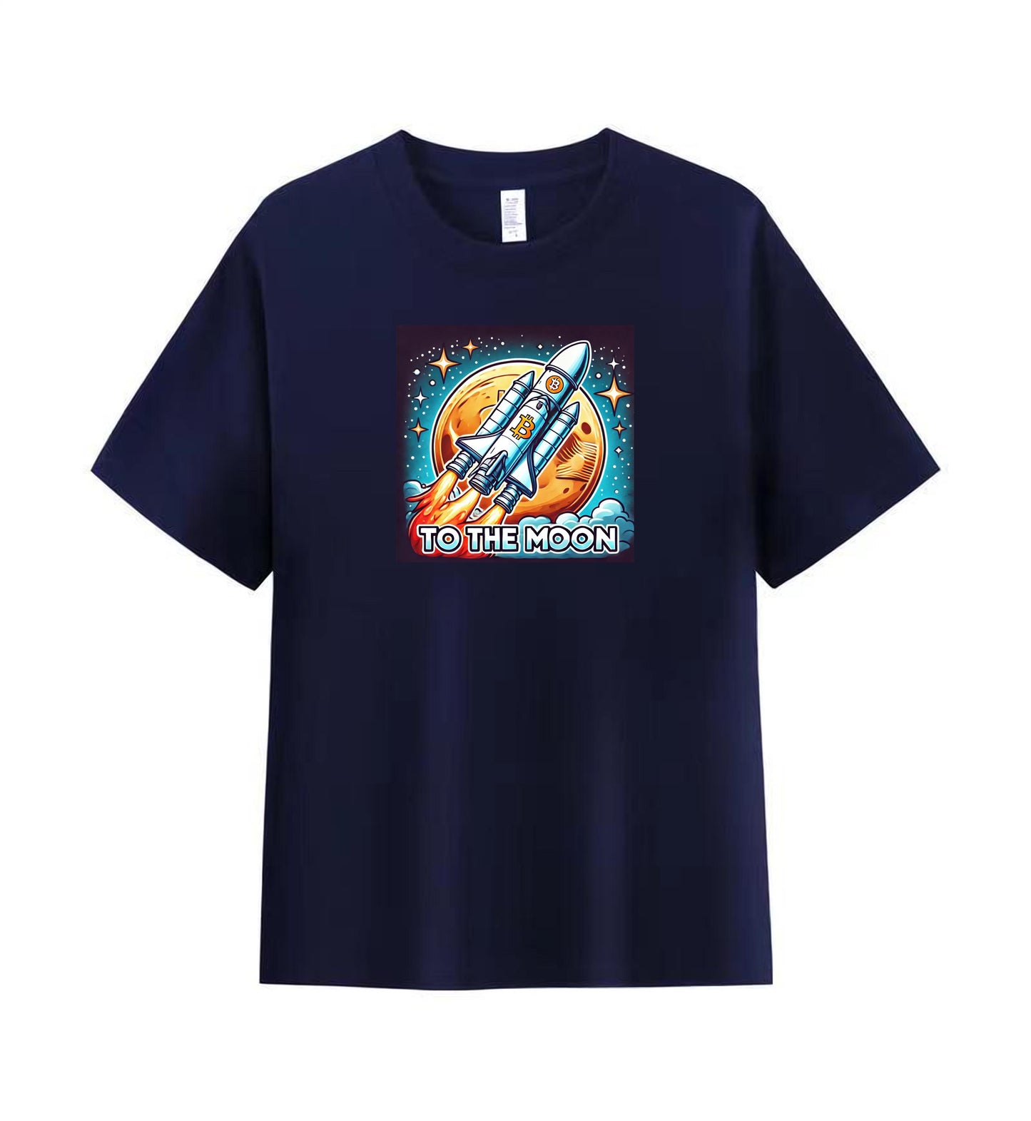 Bitcoin to the Moon Rocket Men's Cotton Tee