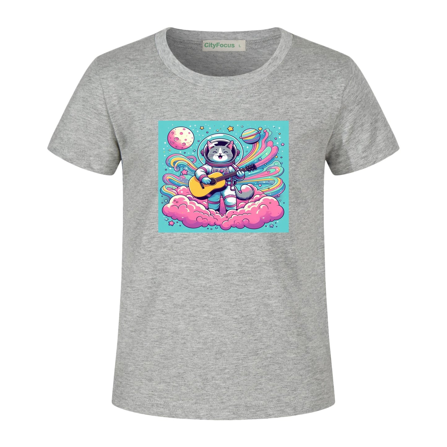 Cosmic Kitty Astronaut Kids T-Shirt 100% cotton 11 - Fun and Out-of-This-World