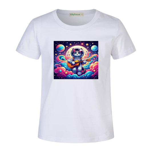 Cosmic Kitty Astronaut Kids T-Shirt 100% cotton 3 - Fun and Out-of-This-World