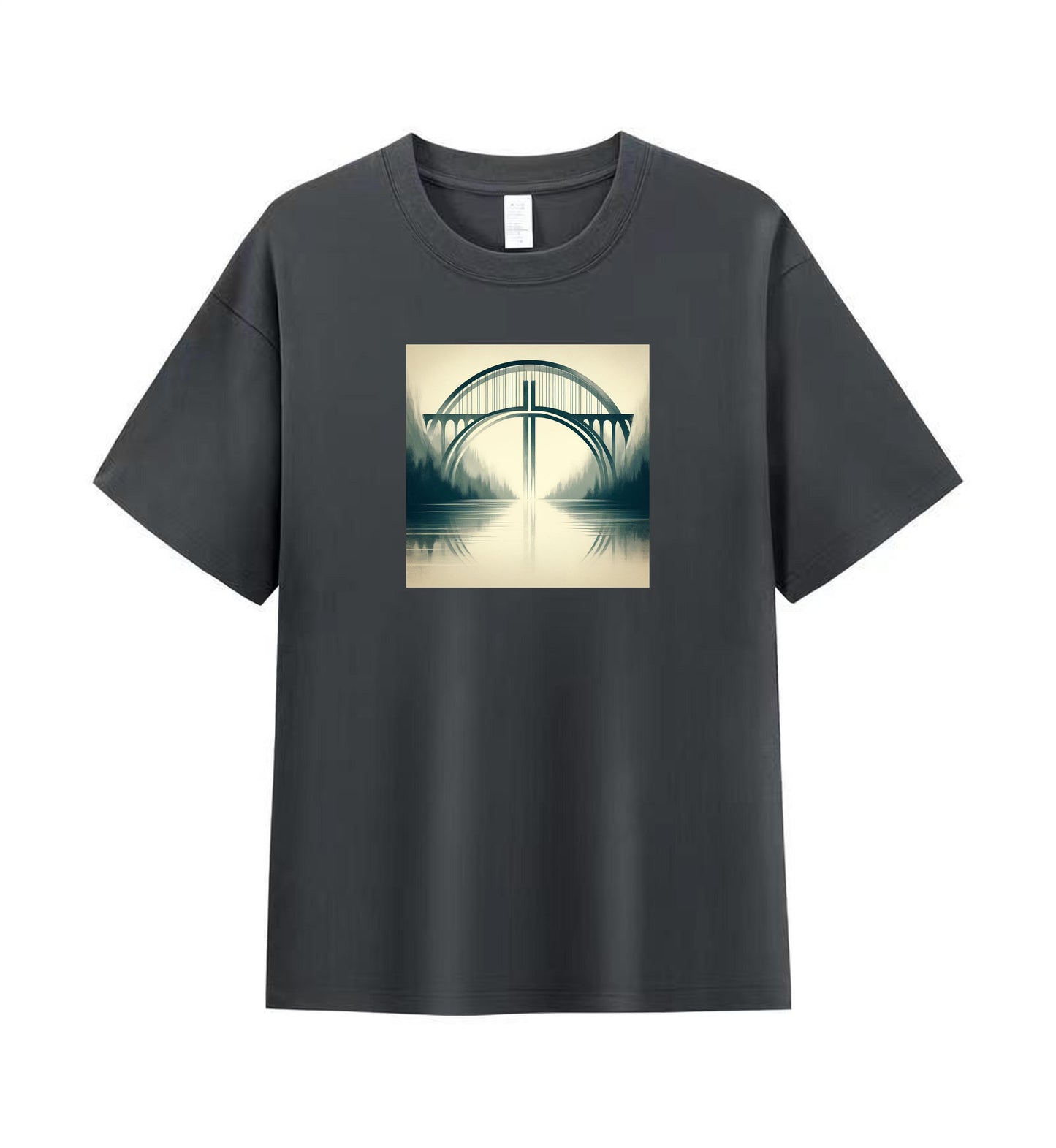 Men's Christian Cotton Tee - Bridge of Hope and Faith Design