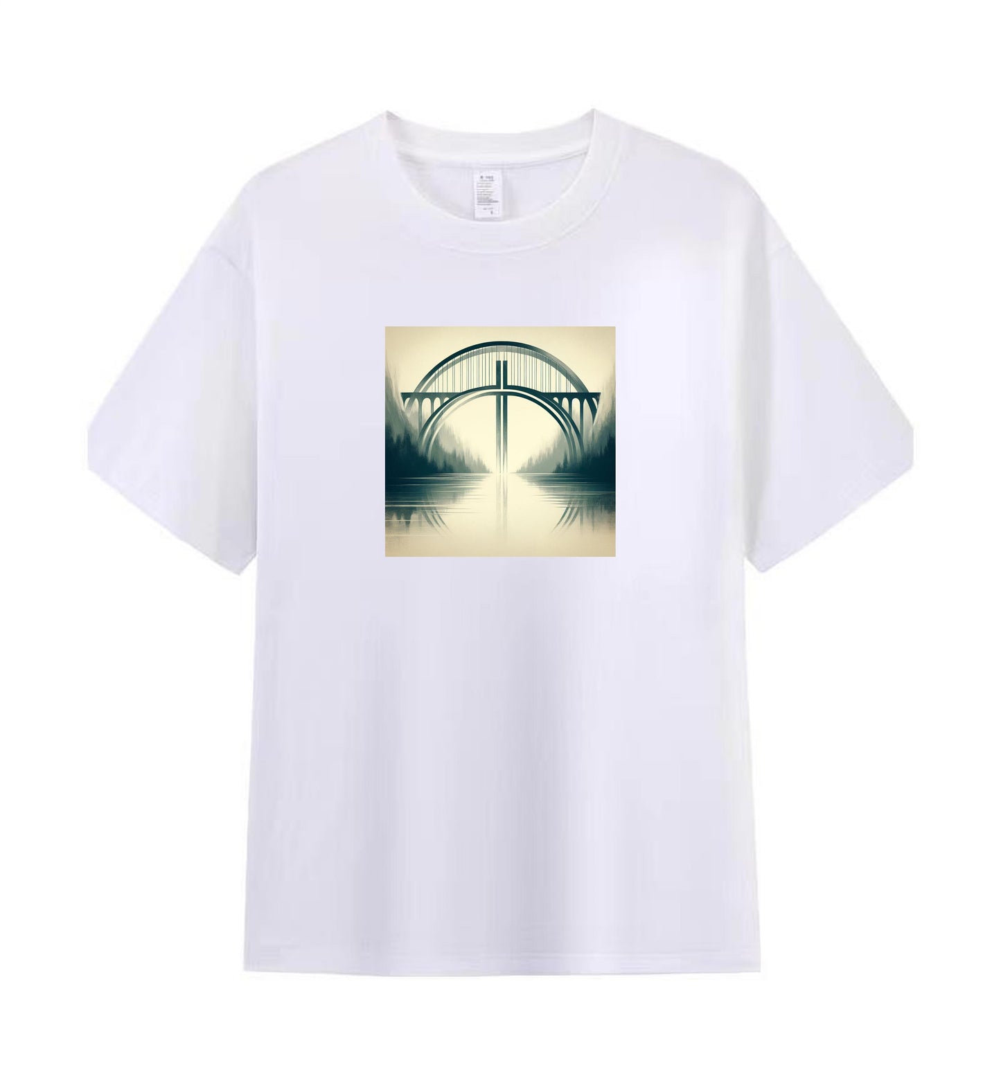 Men's Christian Cotton Tee - Bridge of Hope and Faith Design