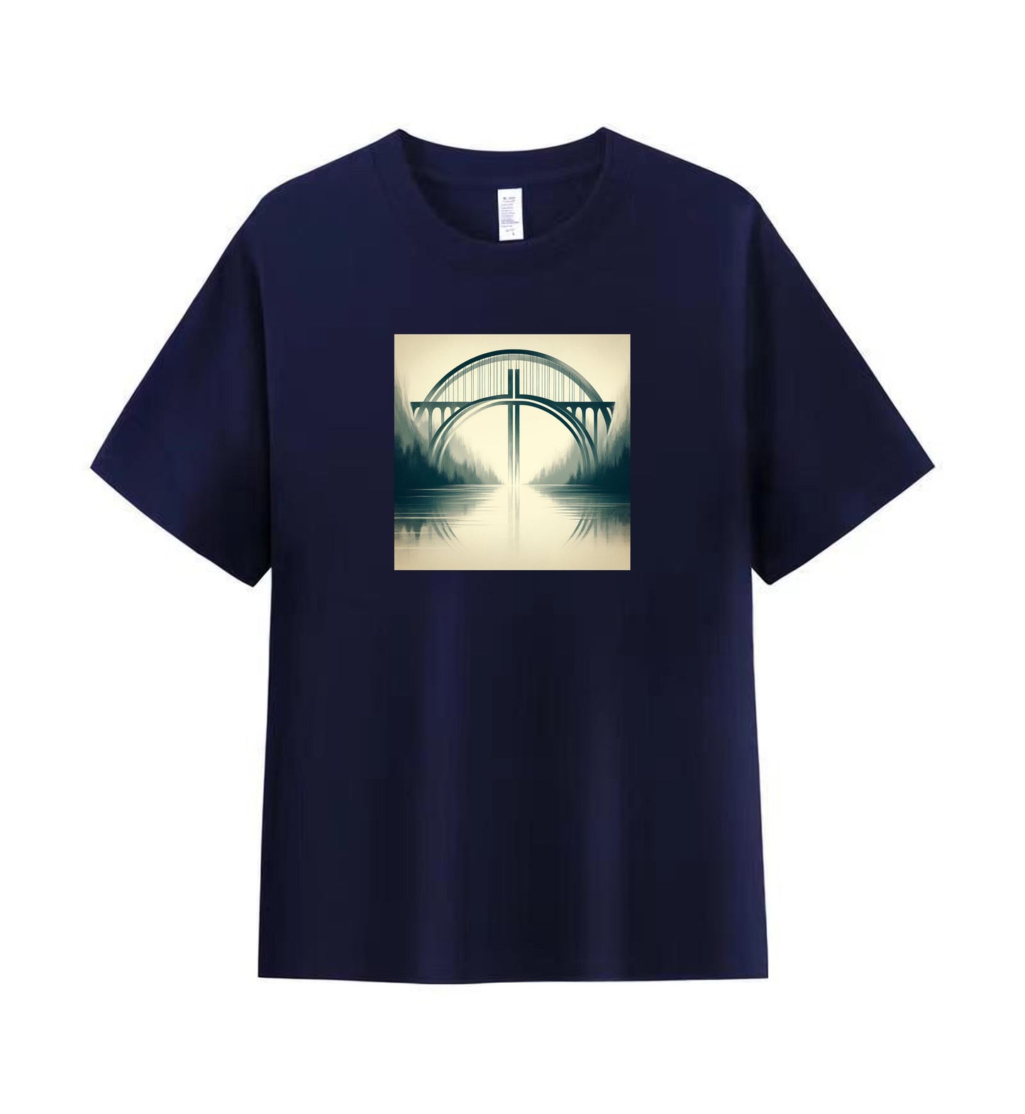 Men's Christian Cotton Tee - Bridge of Hope and Faith Design