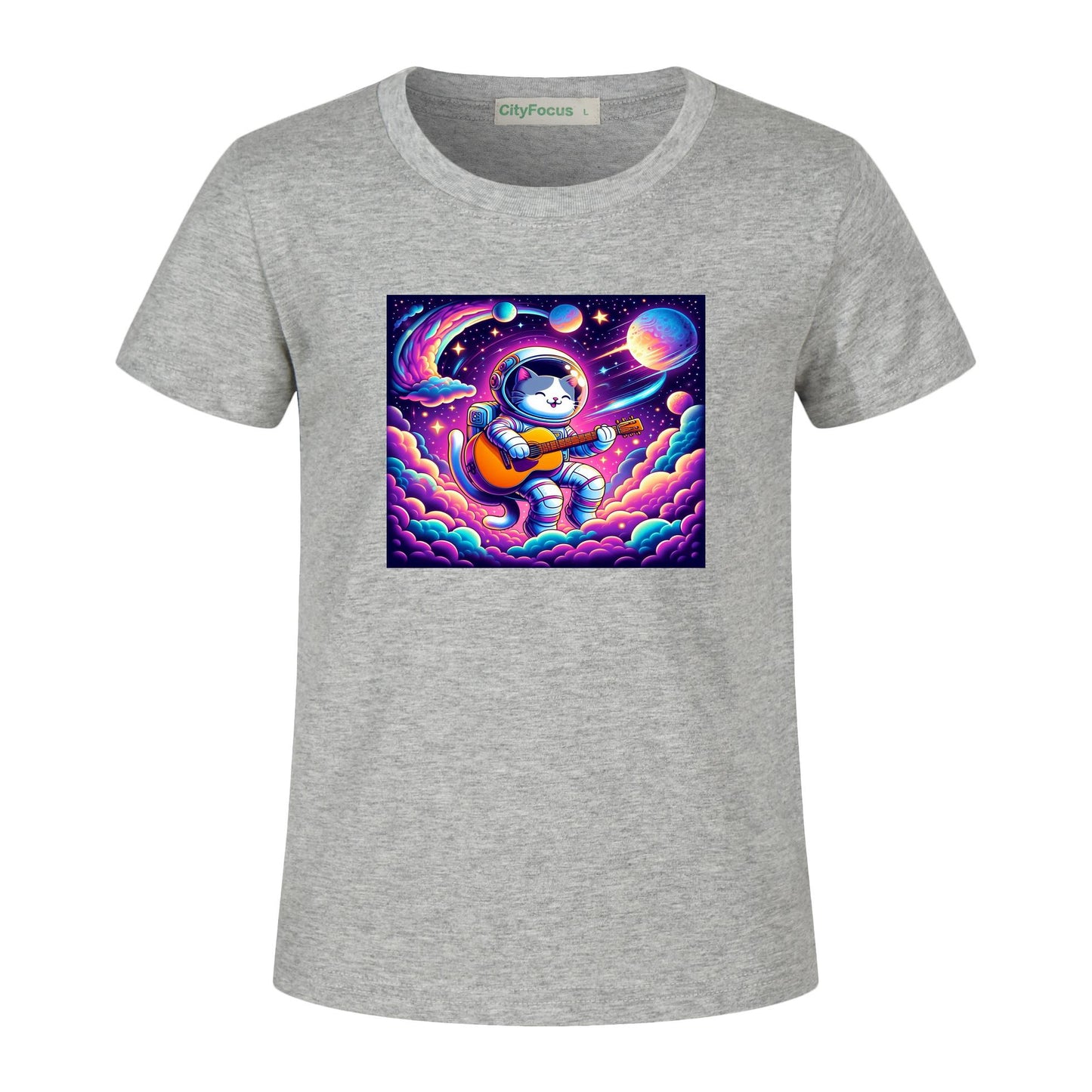 Cosmic Kitty Astronaut Kids T-Shirt 100% cotton 5 - Fun and Out-of-This-World