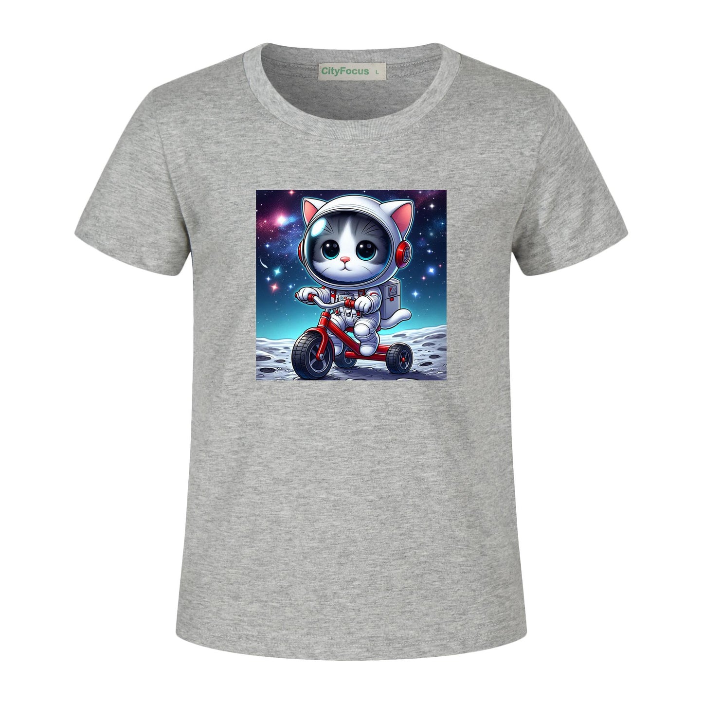 Cosmic Tricycle Cat Kids Tee 1