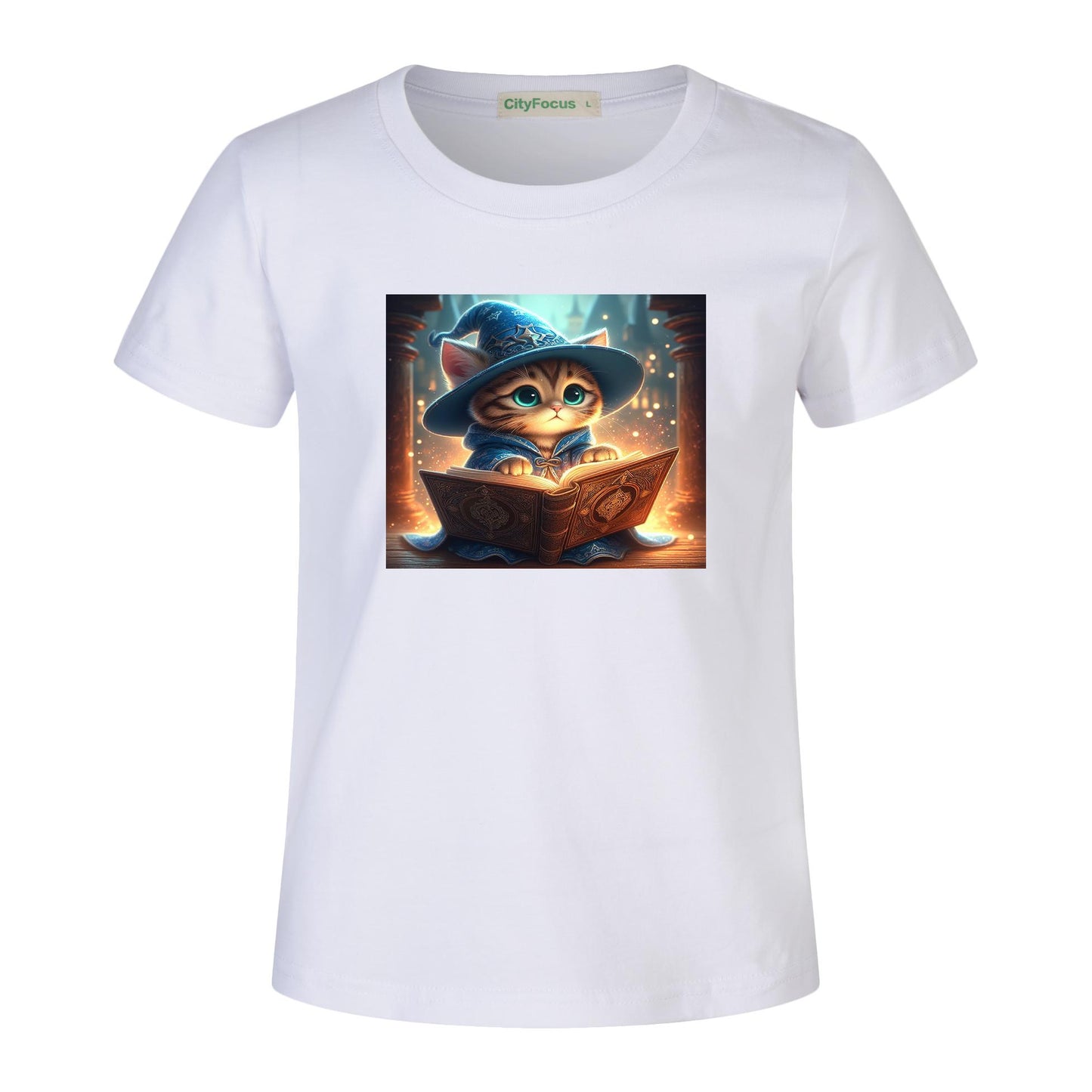 100% cotton Magical Wizard Cat Kids T-Shirt 6 - Enchanting and Cozy