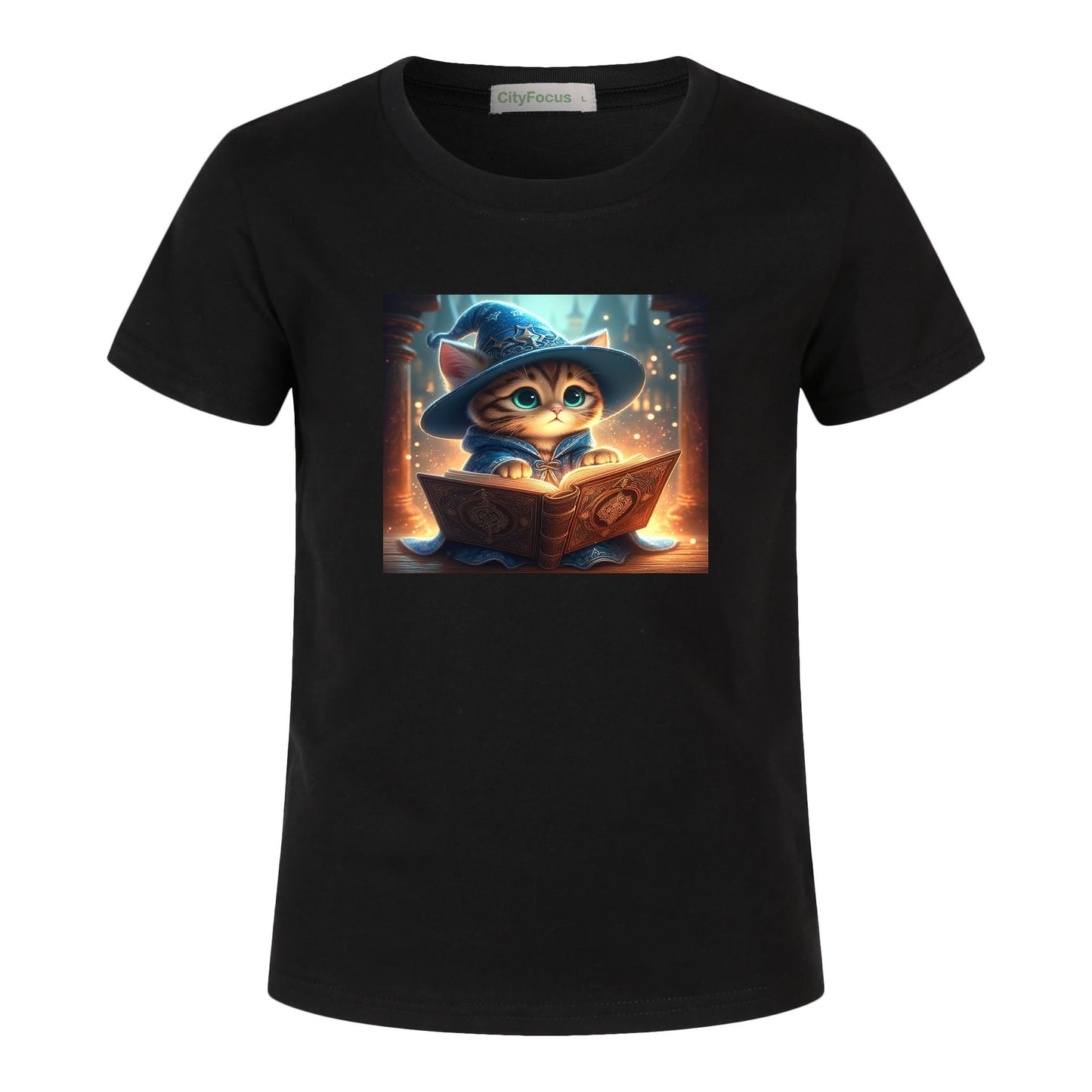 100% cotton Magical Wizard Cat Kids T-Shirt 6 - Enchanting and Cozy