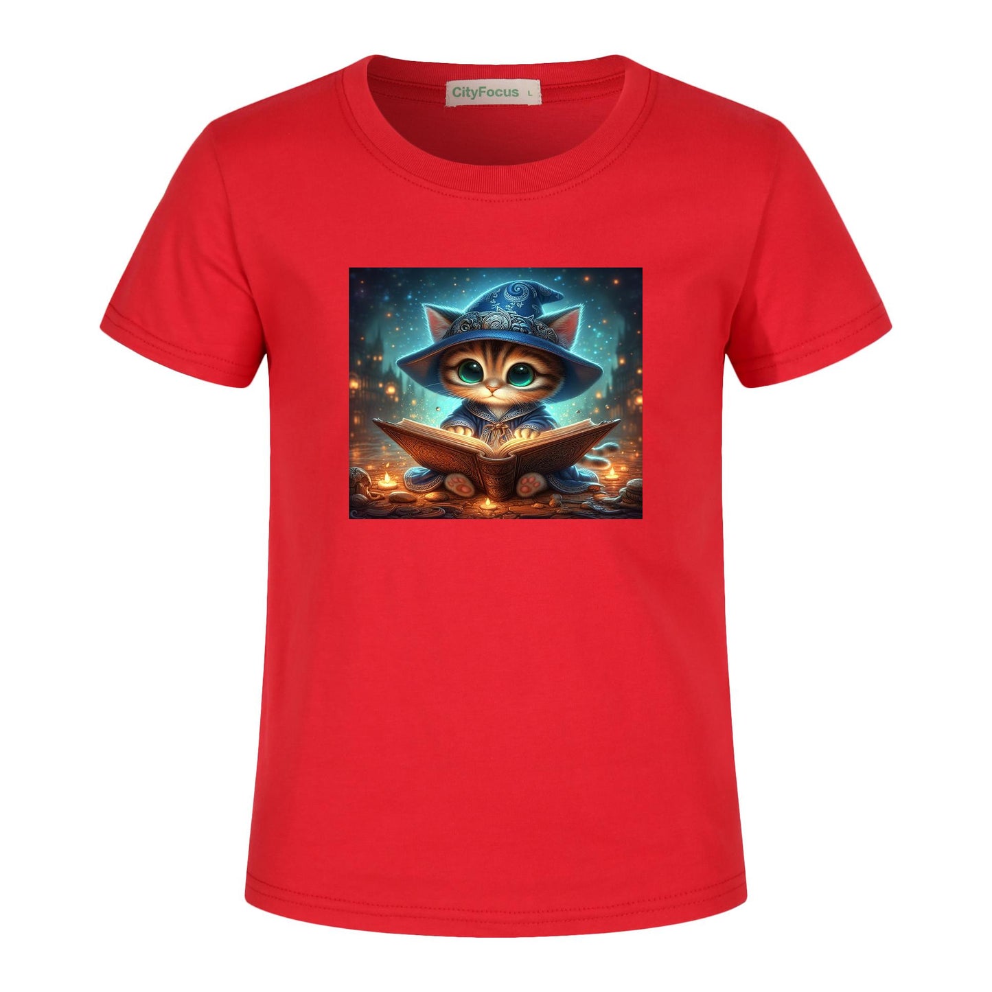 100% cotton Magical Wizard Cat Kids T-Shirt 1 - Enchanting and Cozy