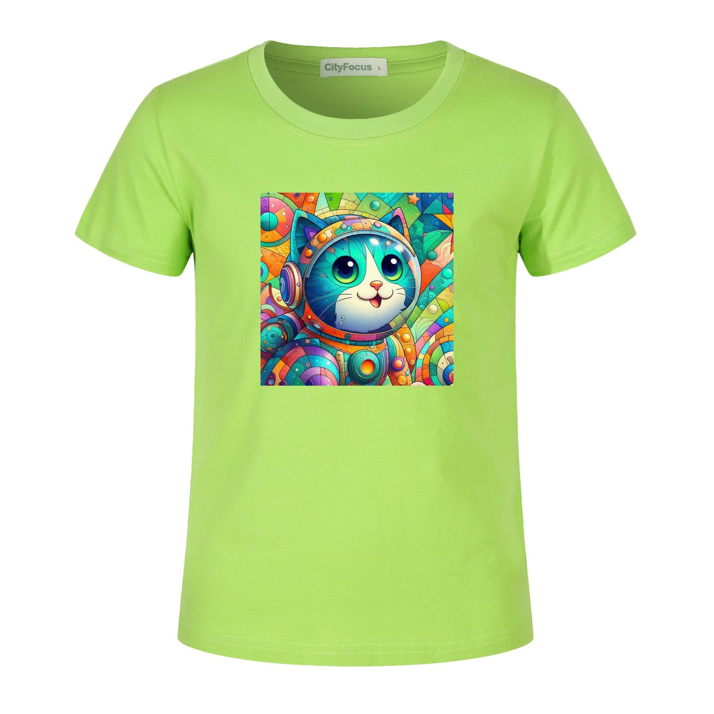 Futuristic Feline Fun Kids Tee 3