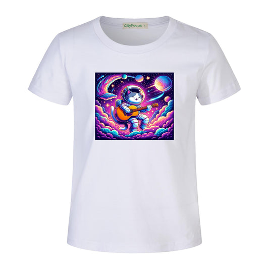 Cosmic Kitty Astronaut Kids T-Shirt 100% cotton 5 - Fun and Out-of-This-World