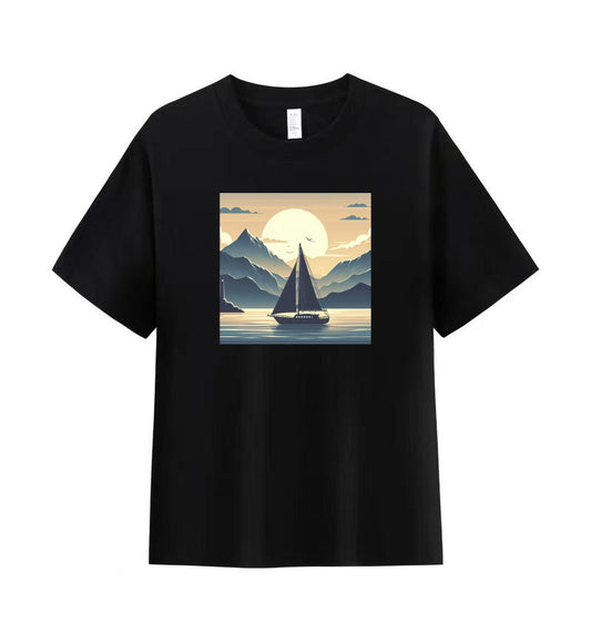 Sailing Serenity 2 - 100% Cotton Scenic Sailing T-Shirt