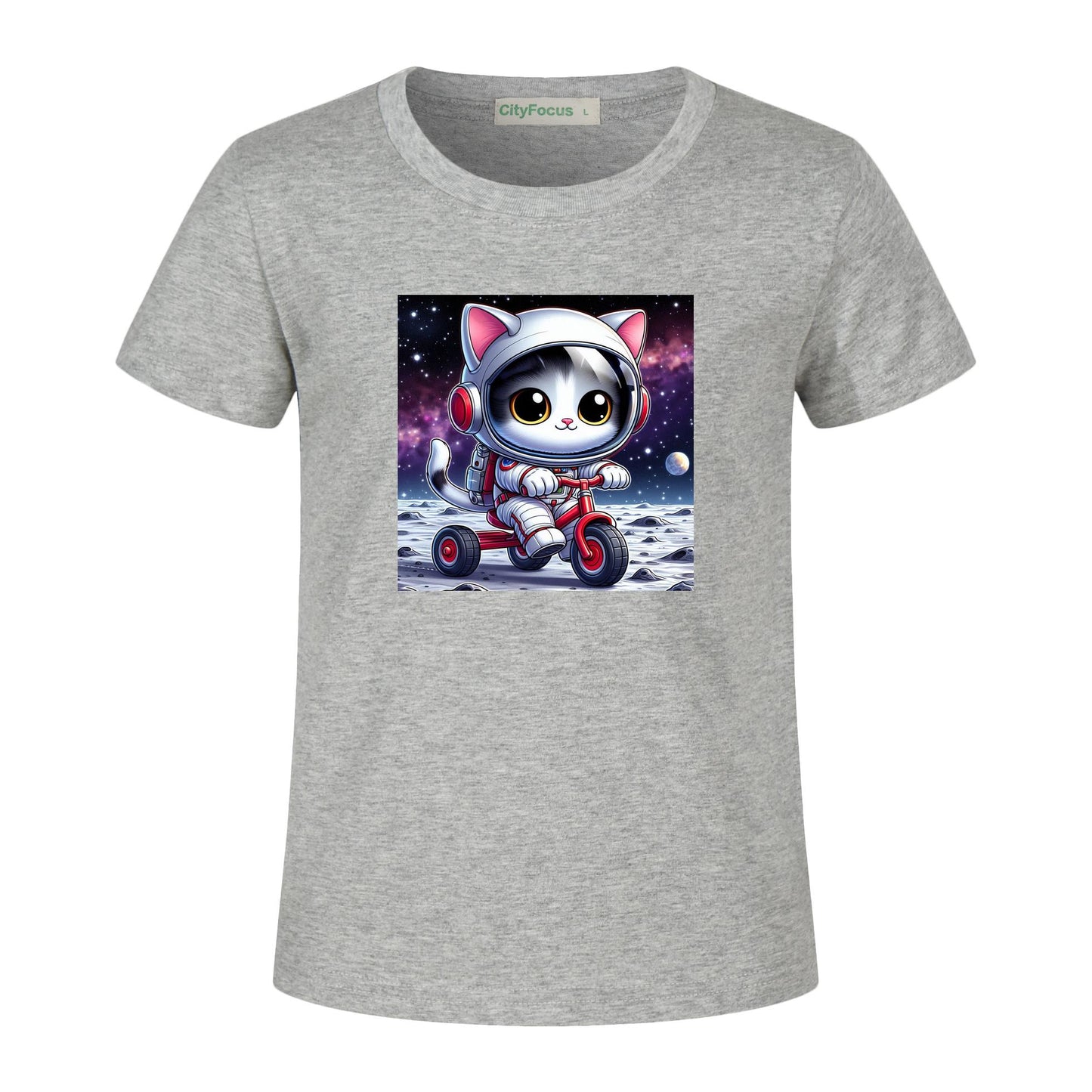 Cosmic Tricycle Cat Kids Tee 2