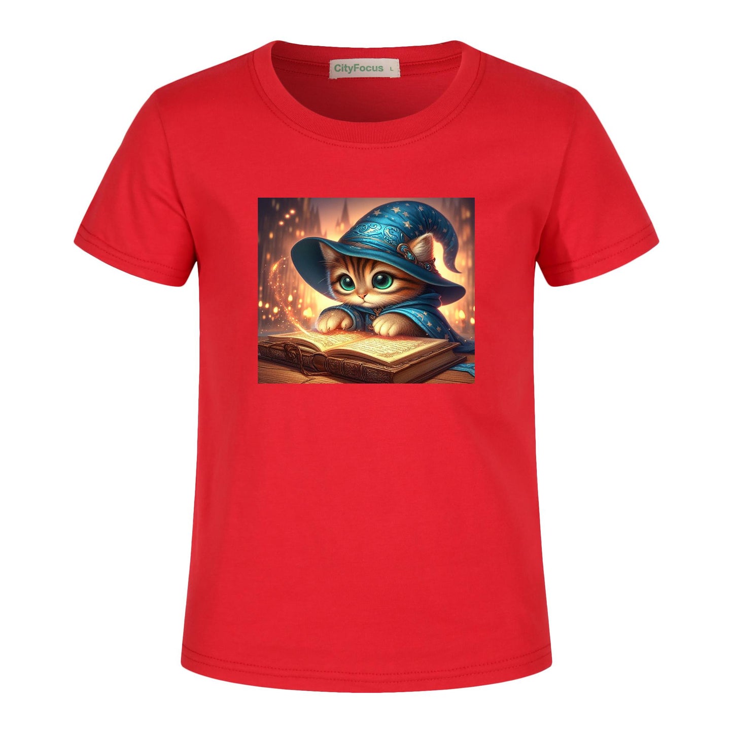 100% cotton Magical Wizard Cat Kids T-Shirt 8 - Enchanting and Cozy