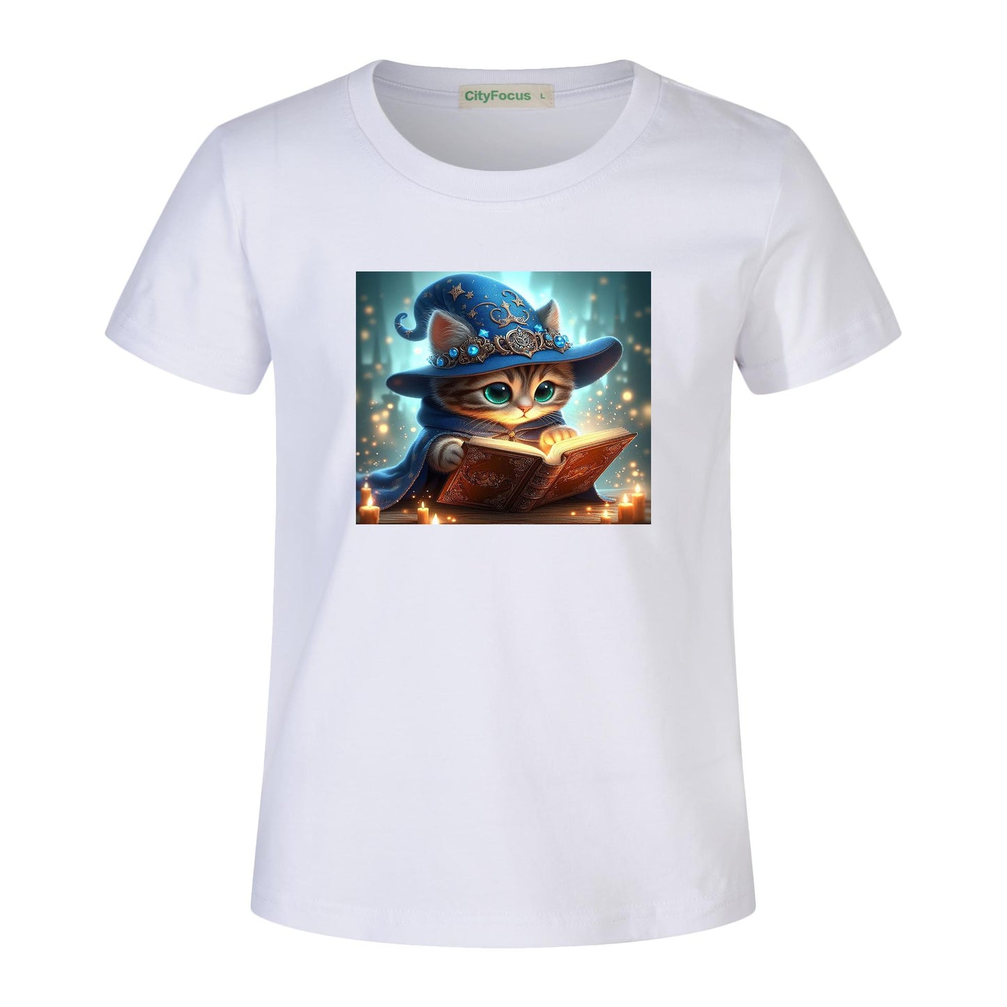 100% cotton Magical Wizard Cat Kids T-Shirt 5 - Enchanting and Cozy