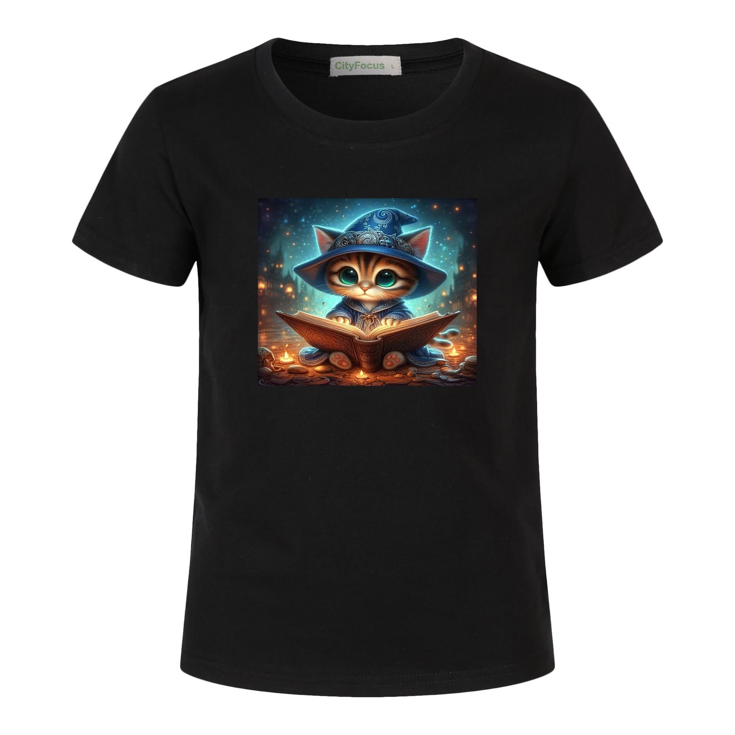 100% cotton Magical Wizard Cat Kids T-Shirt 1 - Enchanting and Cozy