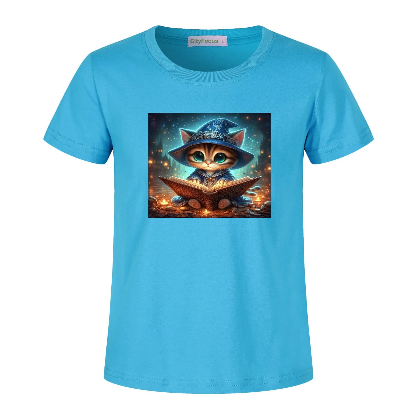 100% cotton Magical Wizard Cat Kids T-Shirt 1 - Enchanting and Cozy