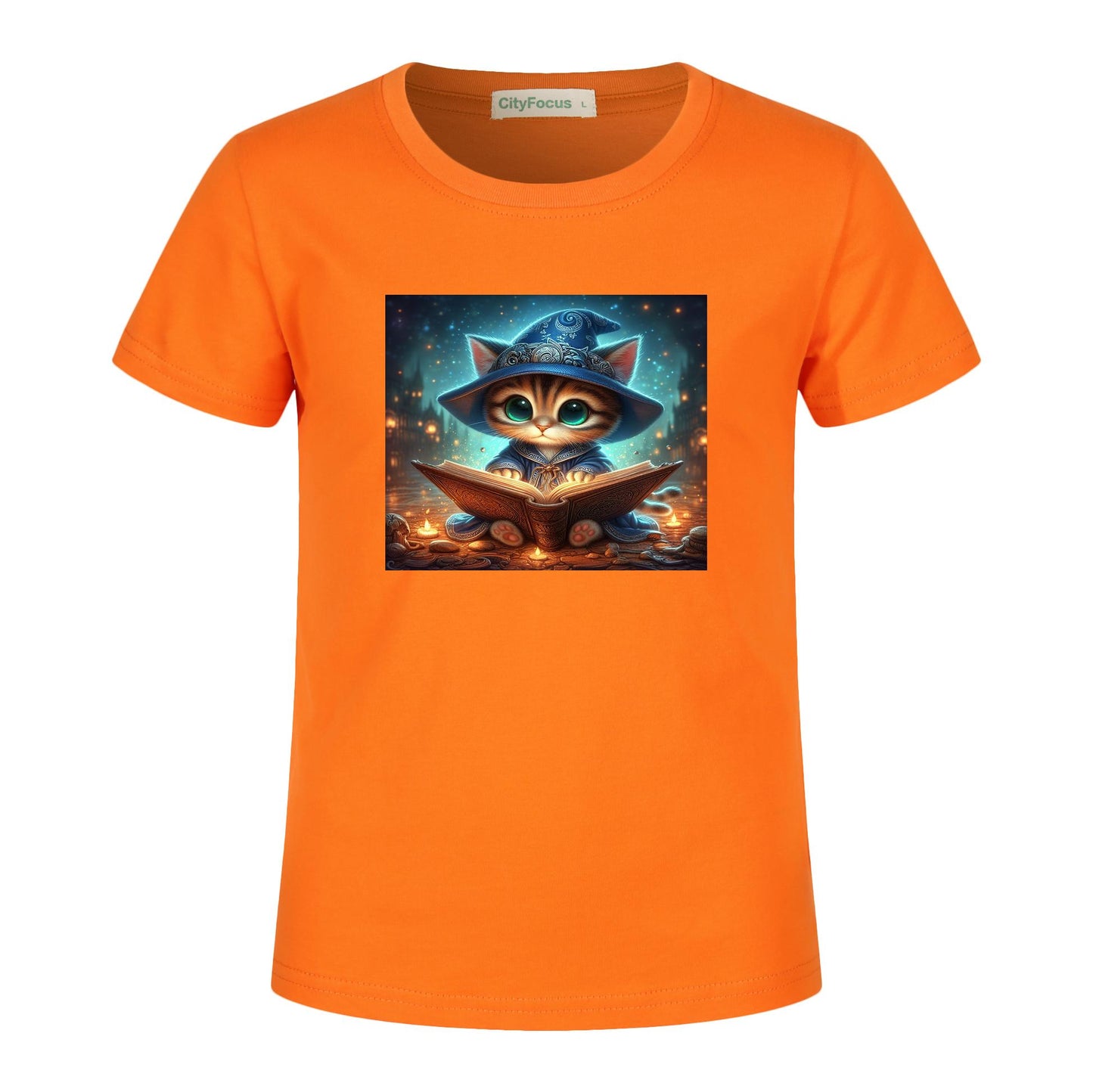 100% cotton Magical Wizard Cat Kids T-Shirt 1 - Enchanting and Cozy