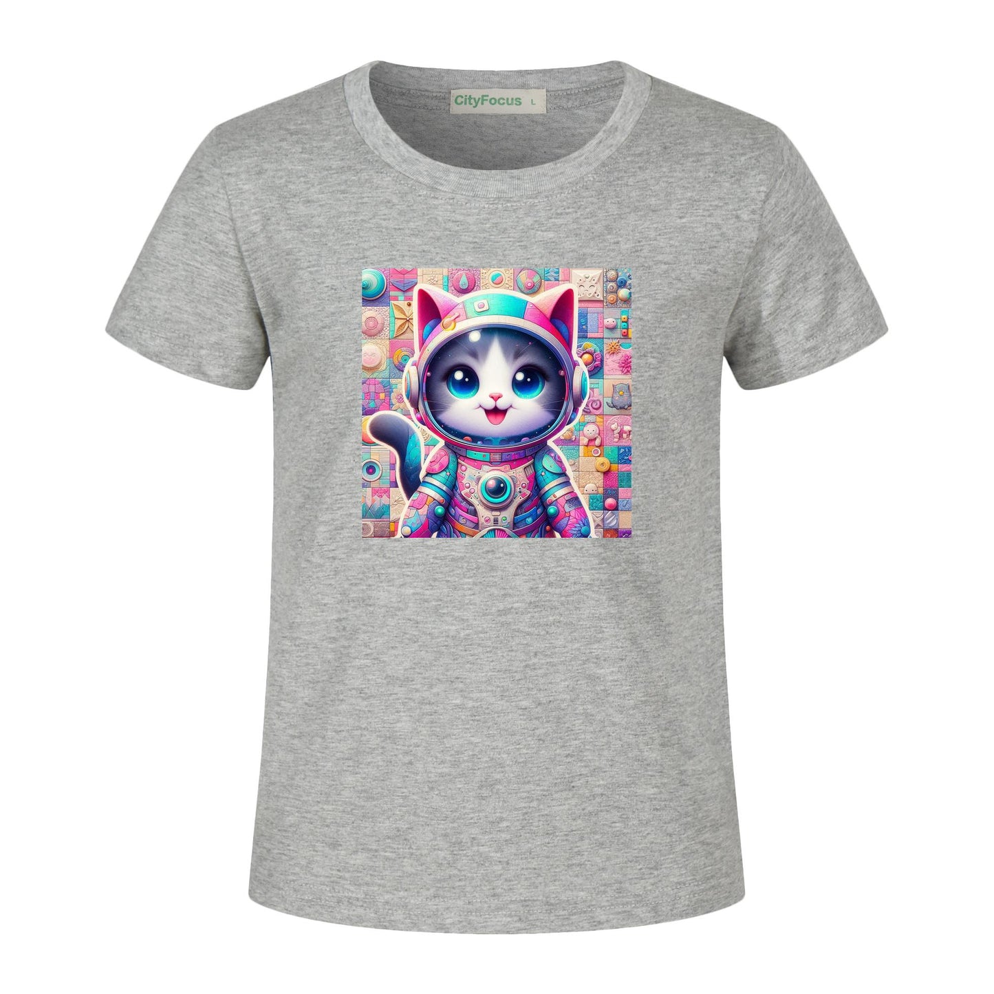 Futuristic Feline Fun Kids Tee 4