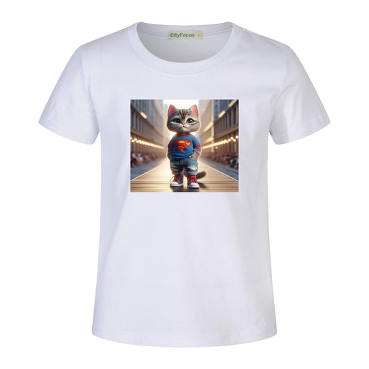 100% cotton Runway Fashion Forward Cat 3: Cute and Cool Kids' Graphic T-Shirt