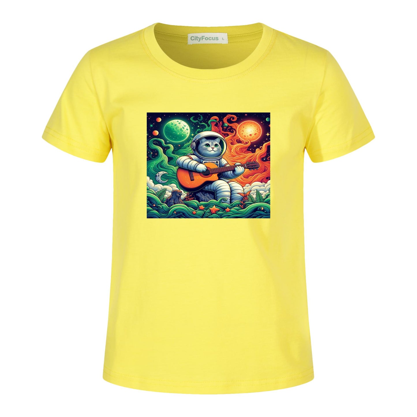 Cosmic Kitty Astronaut Kids T-Shirt 100% cotton 2 - Fun and Out-of-This-World