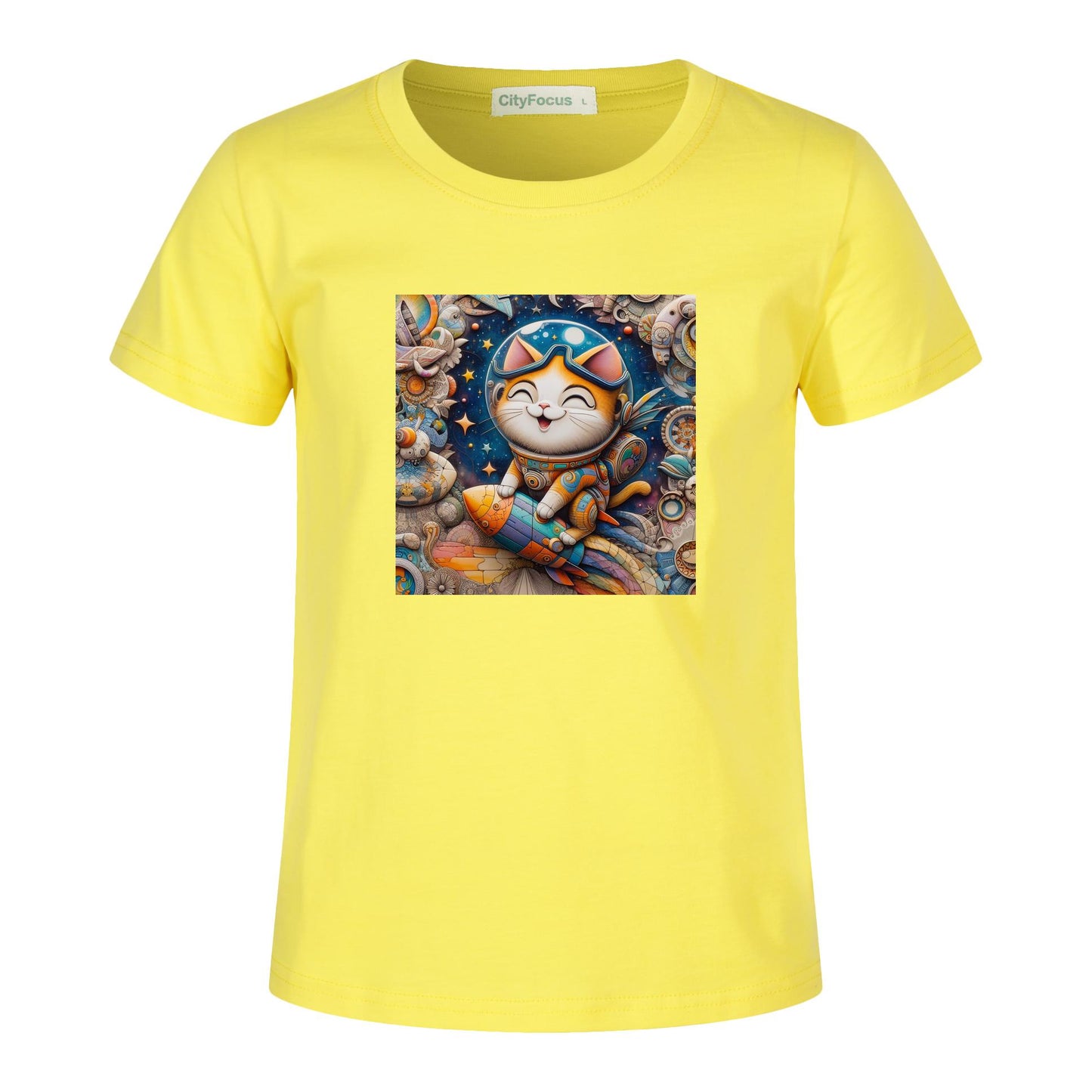 Futuristic Feline Fun Kids Tee 8