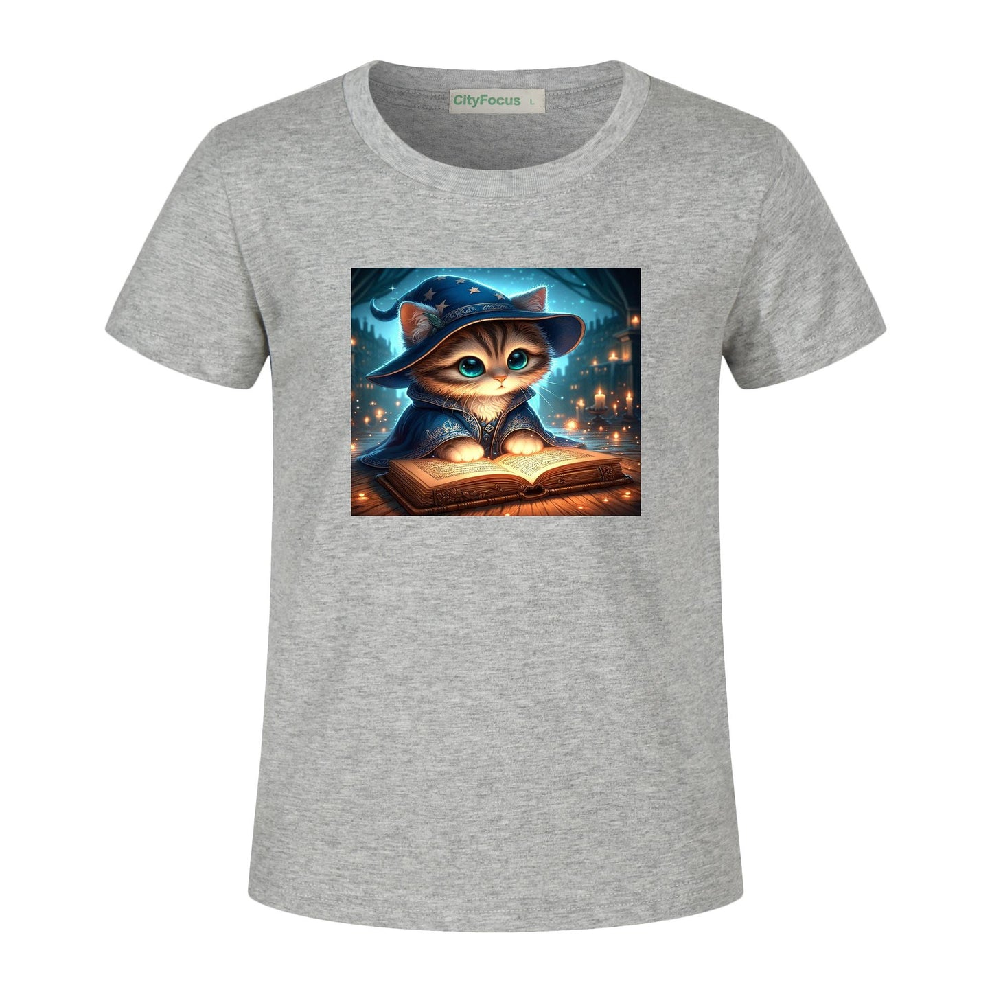 100% cotton Magical Wizard Cat Kids T-Shirt 3 - Enchanting and Cozy