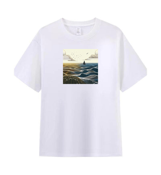 Cosmic Journey Sailboat Men's Cotton Tee 3