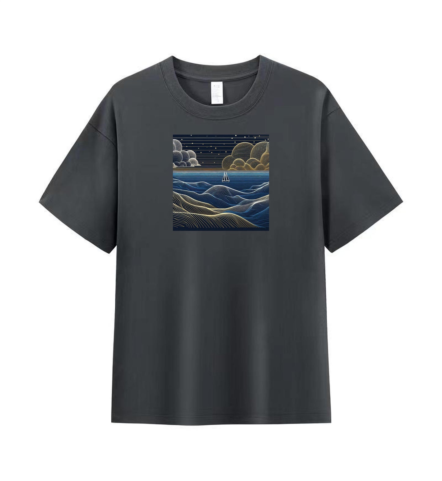 Cosmic Journey Sailboat Men's Cotton Tee 5