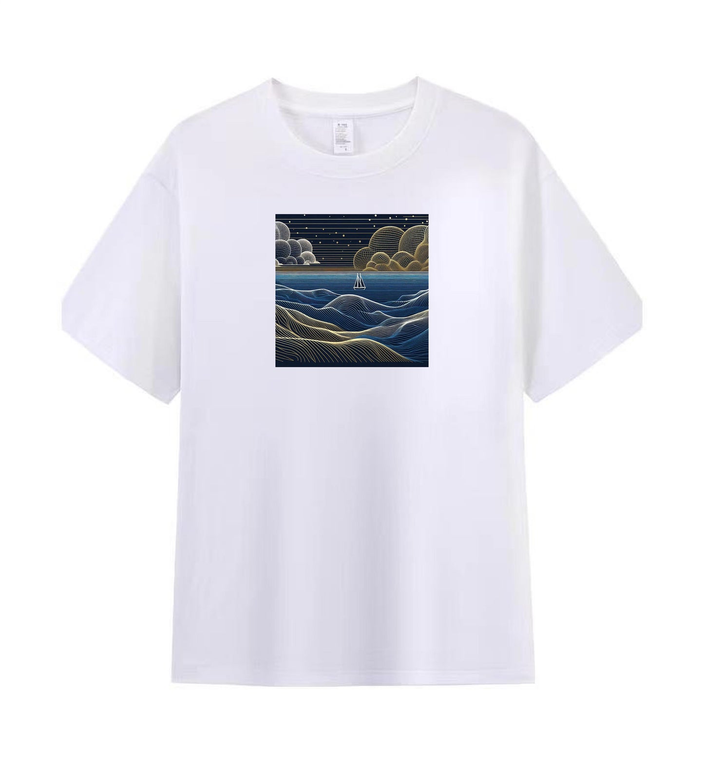 Cosmic Journey Sailboat Men's Cotton Tee 5