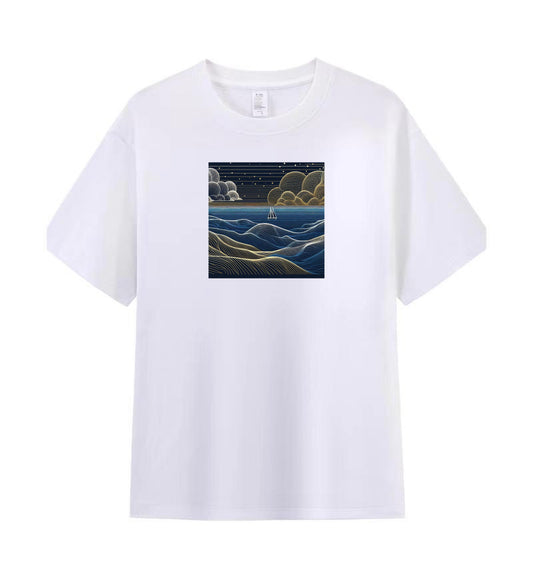 Cosmic Journey Sailboat Men's Cotton Tee 5