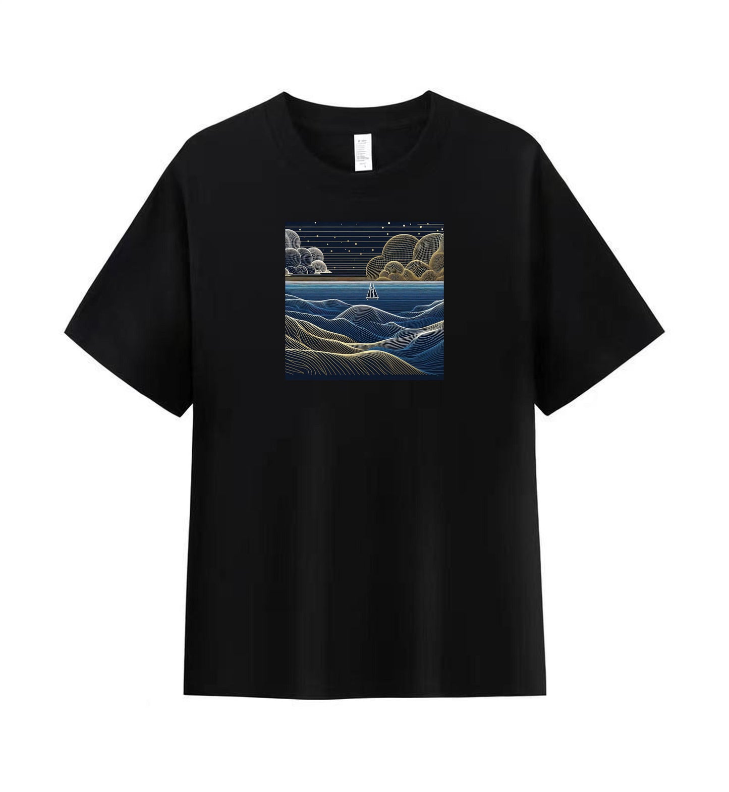 Cosmic Journey Sailboat Men's Cotton Tee 5