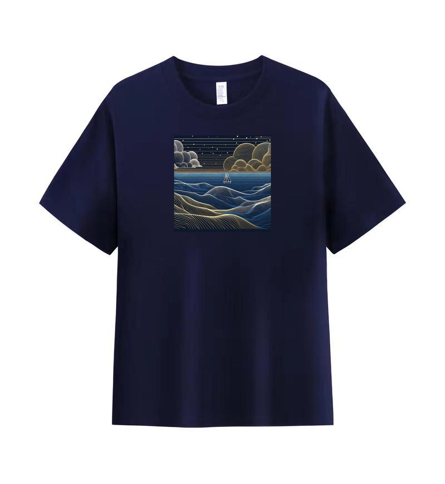 Cosmic Journey Sailboat Men's Cotton Tee 5