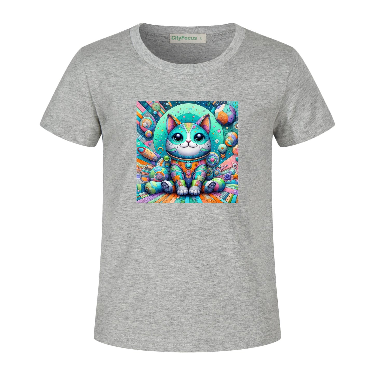 Futuristic Feline Fun Kids Tee 5