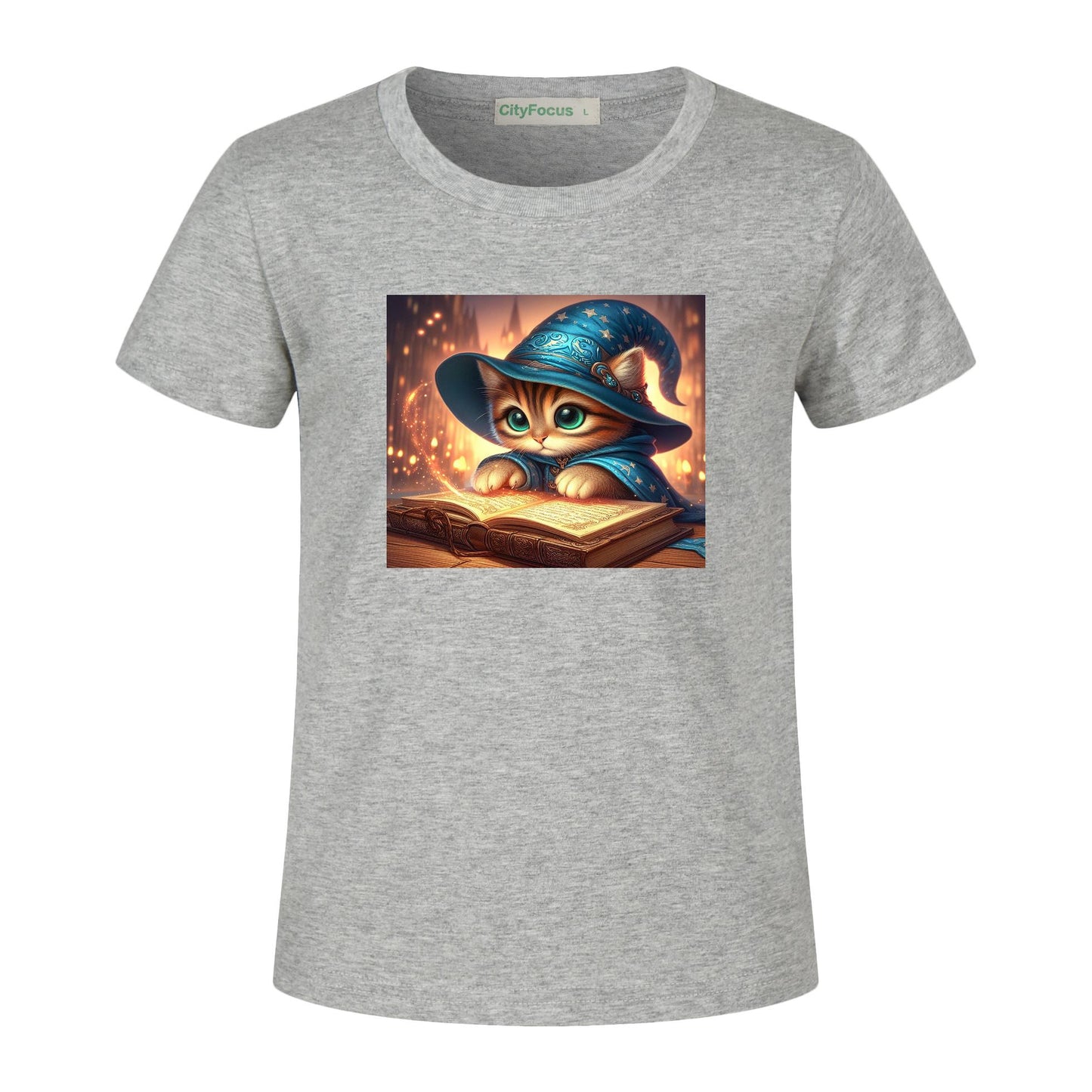 100% cotton Magical Wizard Cat Kids T-Shirt 8 - Enchanting and Cozy