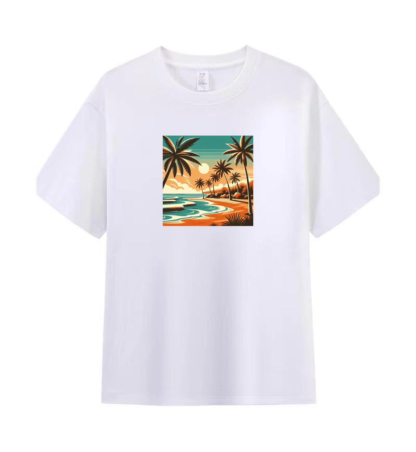 Sunset Serenity 4 - 100% Cotton Tropical Beach T-Shirt Design