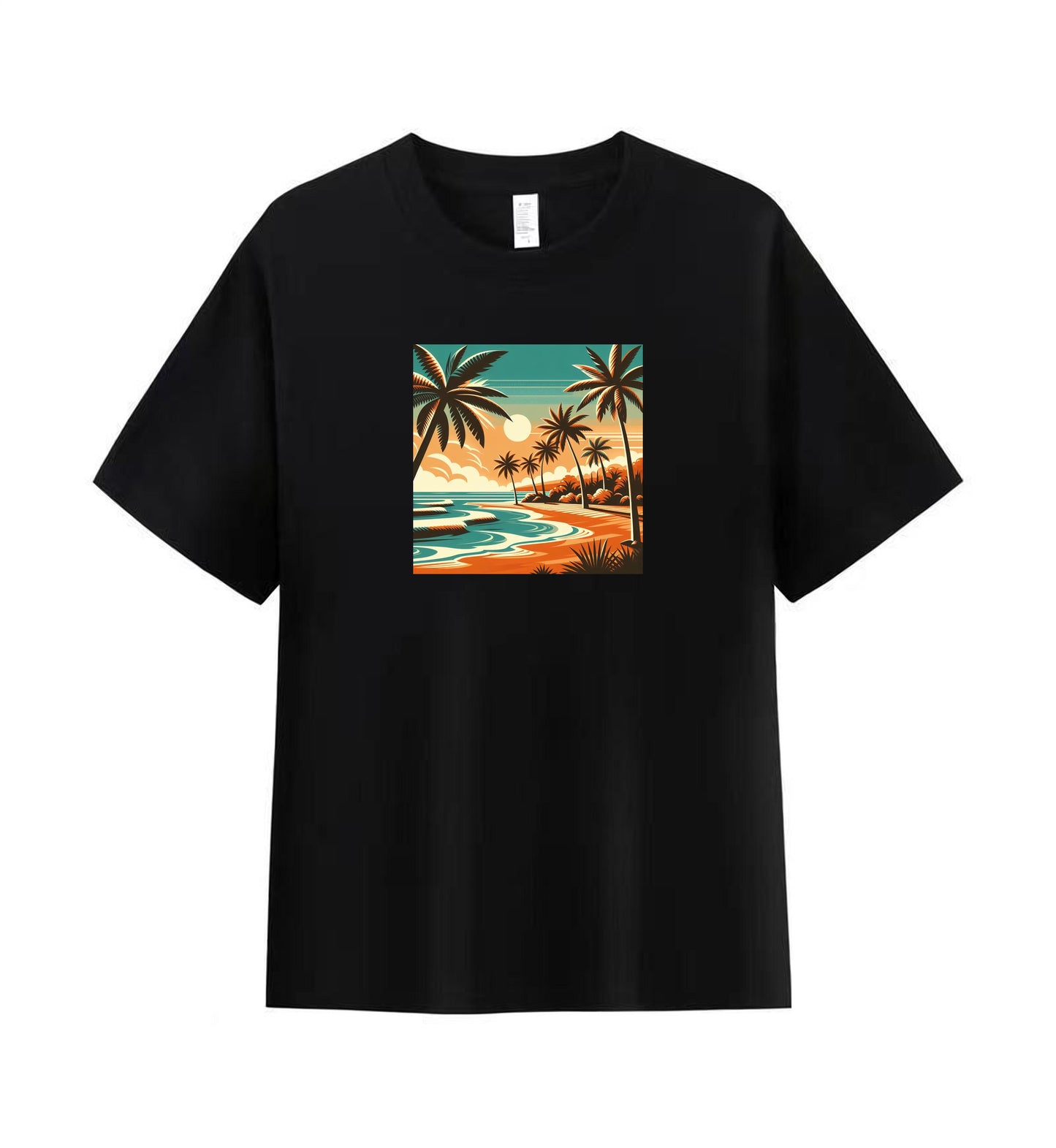 Sunset Serenity 4 - 100% Cotton Tropical Beach T-Shirt Design