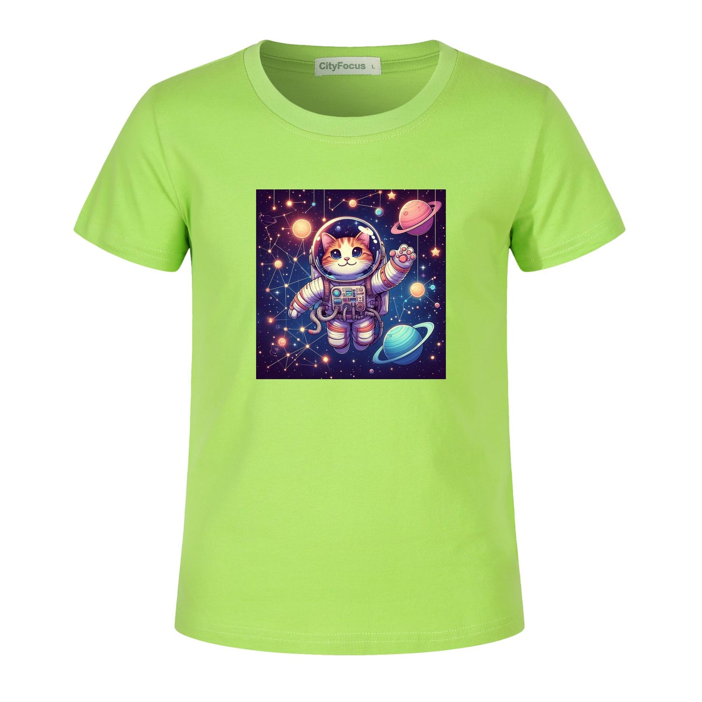 Space Explorer Cat Kids Tee 3