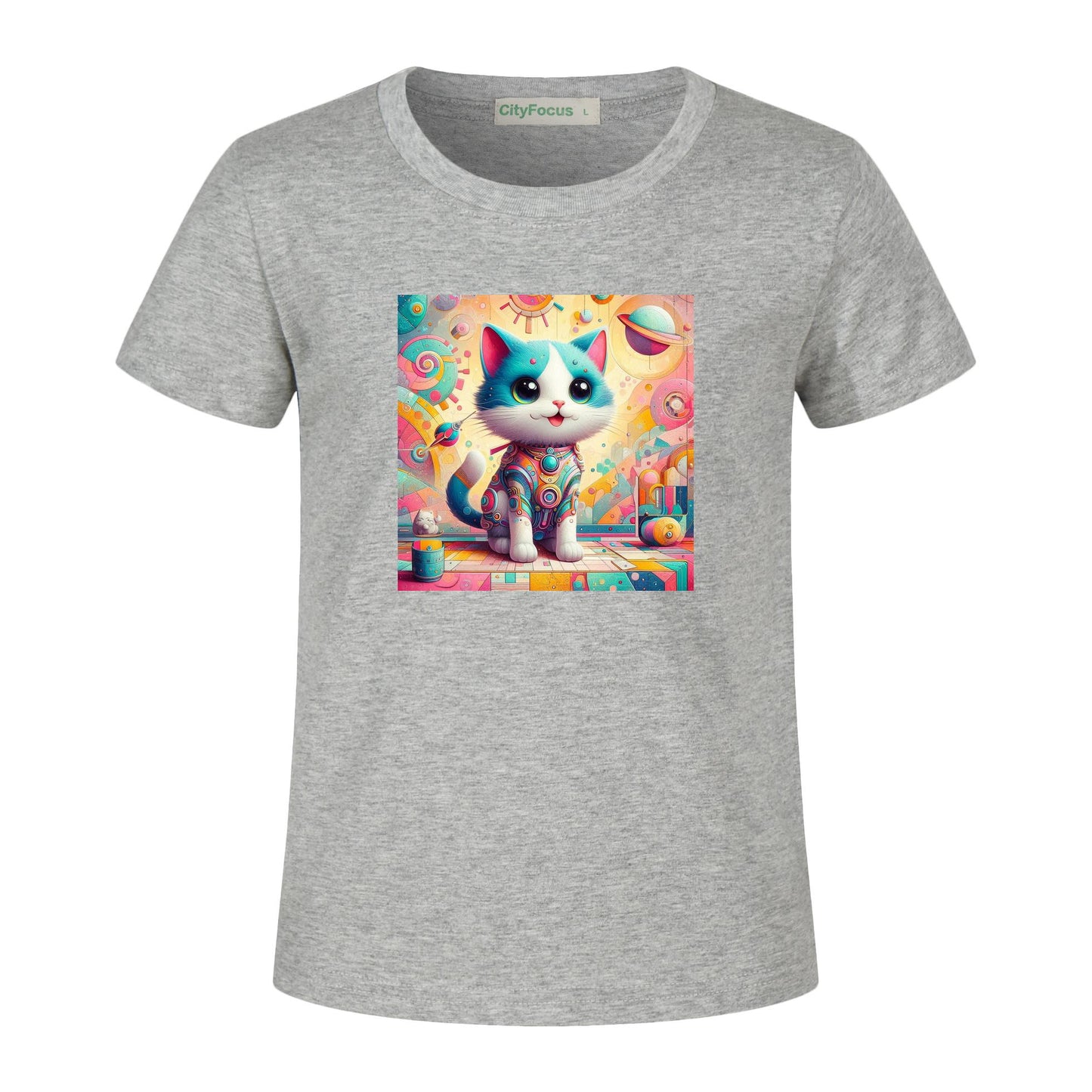 Futuristic Feline Fun Kids Tee 2