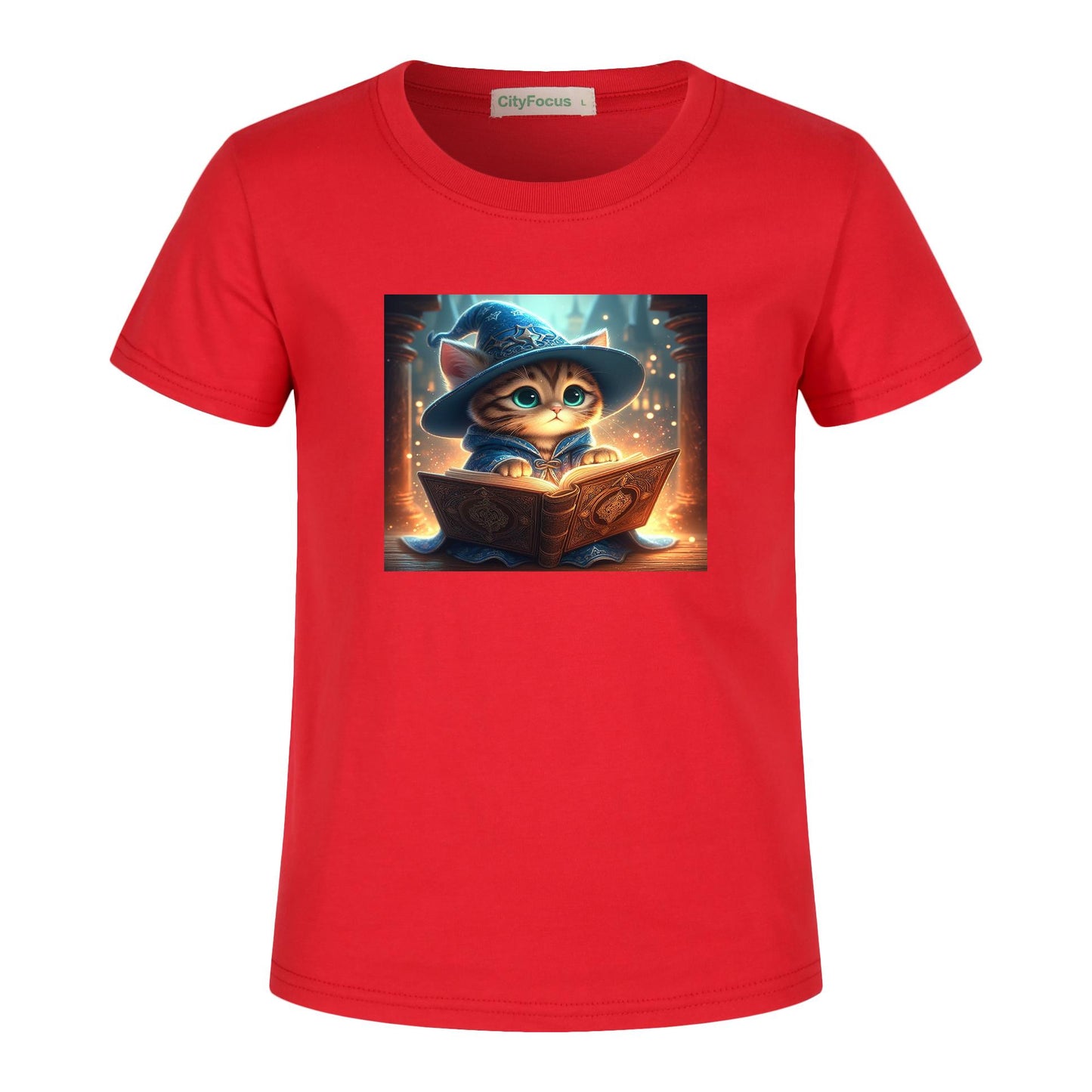 100% cotton Magical Wizard Cat Kids T-Shirt 6 - Enchanting and Cozy