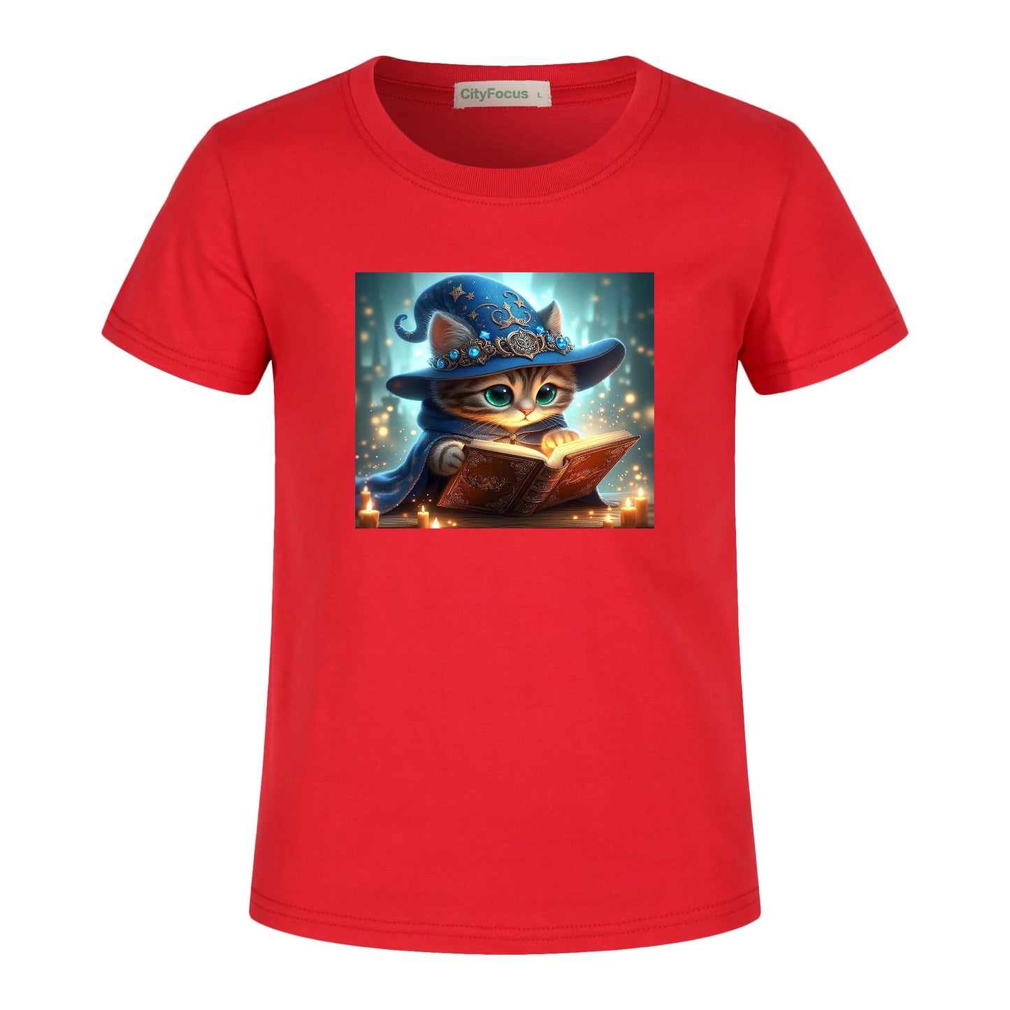 100% cotton Magical Wizard Cat Kids T-Shirt 5 - Enchanting and Cozy