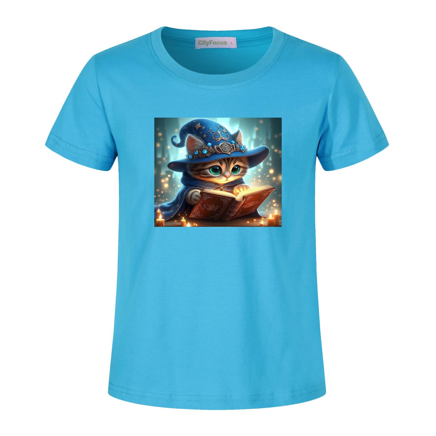 100% cotton Magical Wizard Cat Kids T-Shirt 5 - Enchanting and Cozy