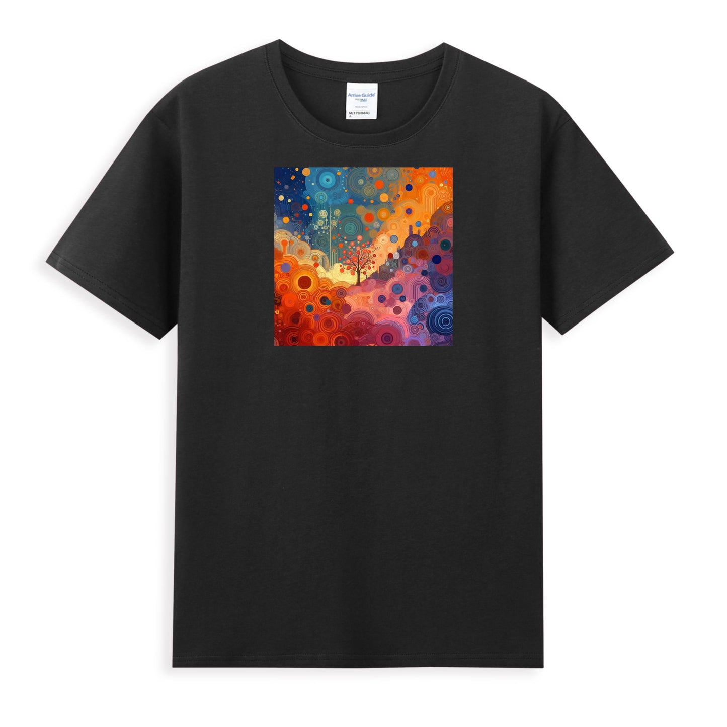 Women's Artistic Cotton Tee - Celestial Abstract Art