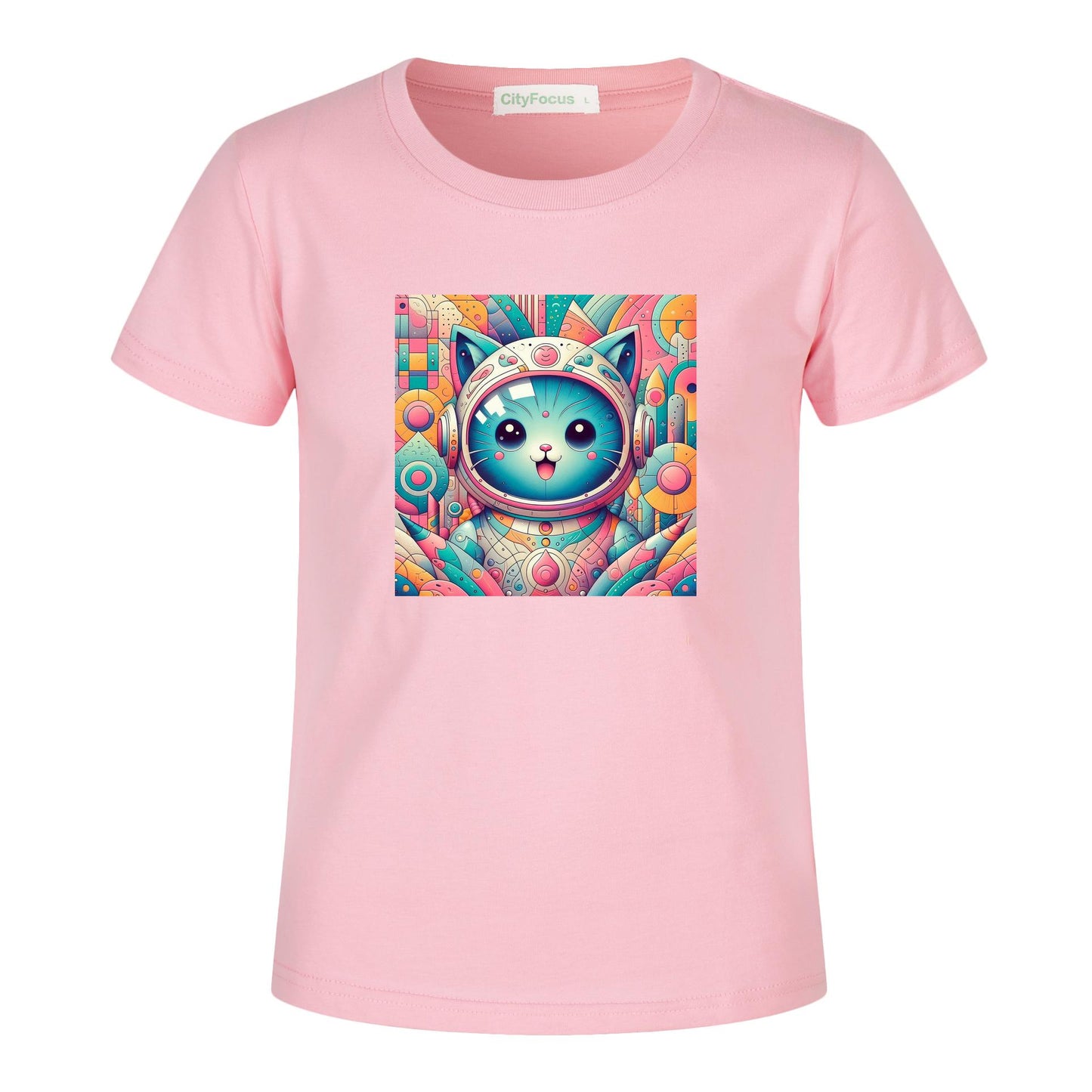 Futuristic Feline Fun Kids Tee 9