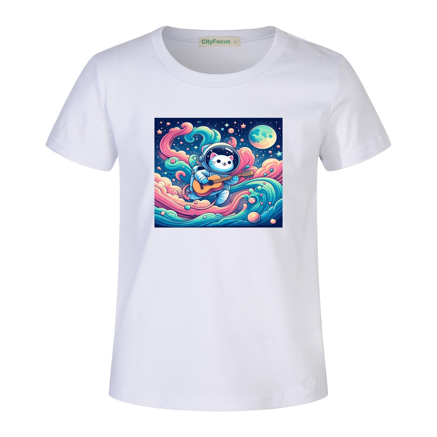 Cosmic Kitty Astronaut Kids T-Shirt 100% cotton 9 - Fun and Out-of-This-World