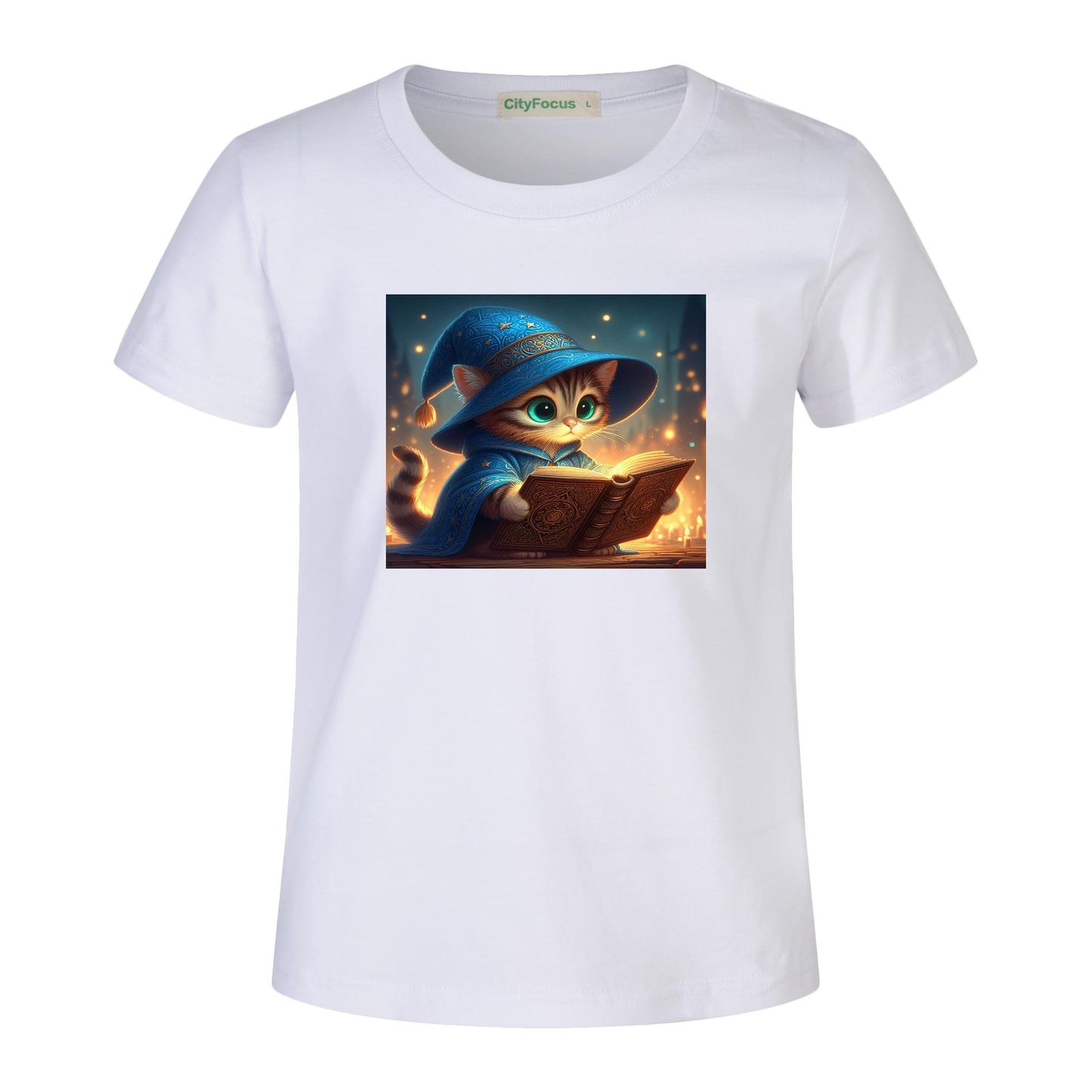 100% cotton Magical Wizard Cat Kids T-Shirt 2 - Enchanting and Cozy