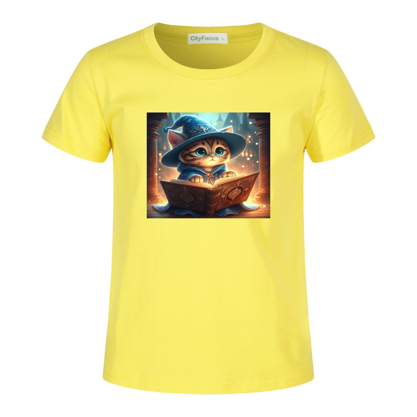 100% cotton Magical Wizard Cat Kids T-Shirt 6 - Enchanting and Cozy