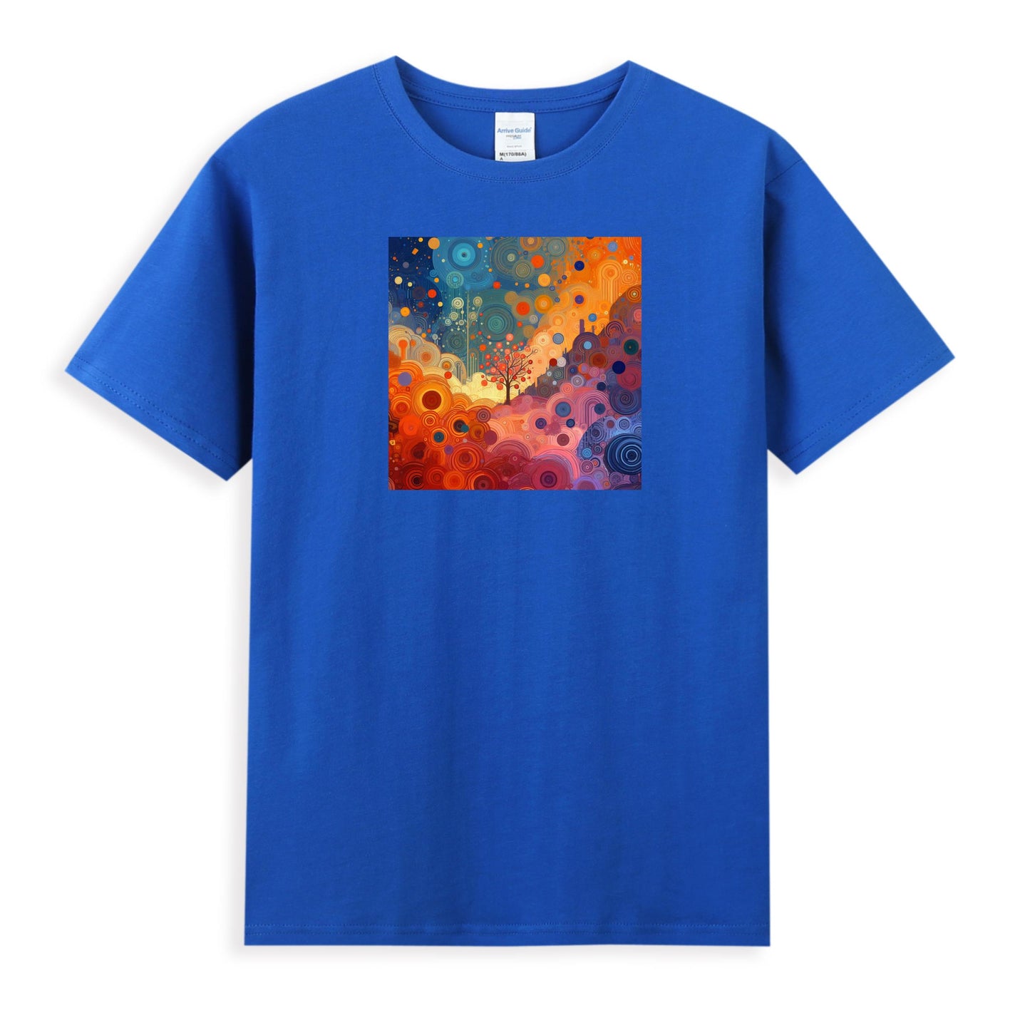 Women's Artistic Cotton Tee - Celestial Abstract Art