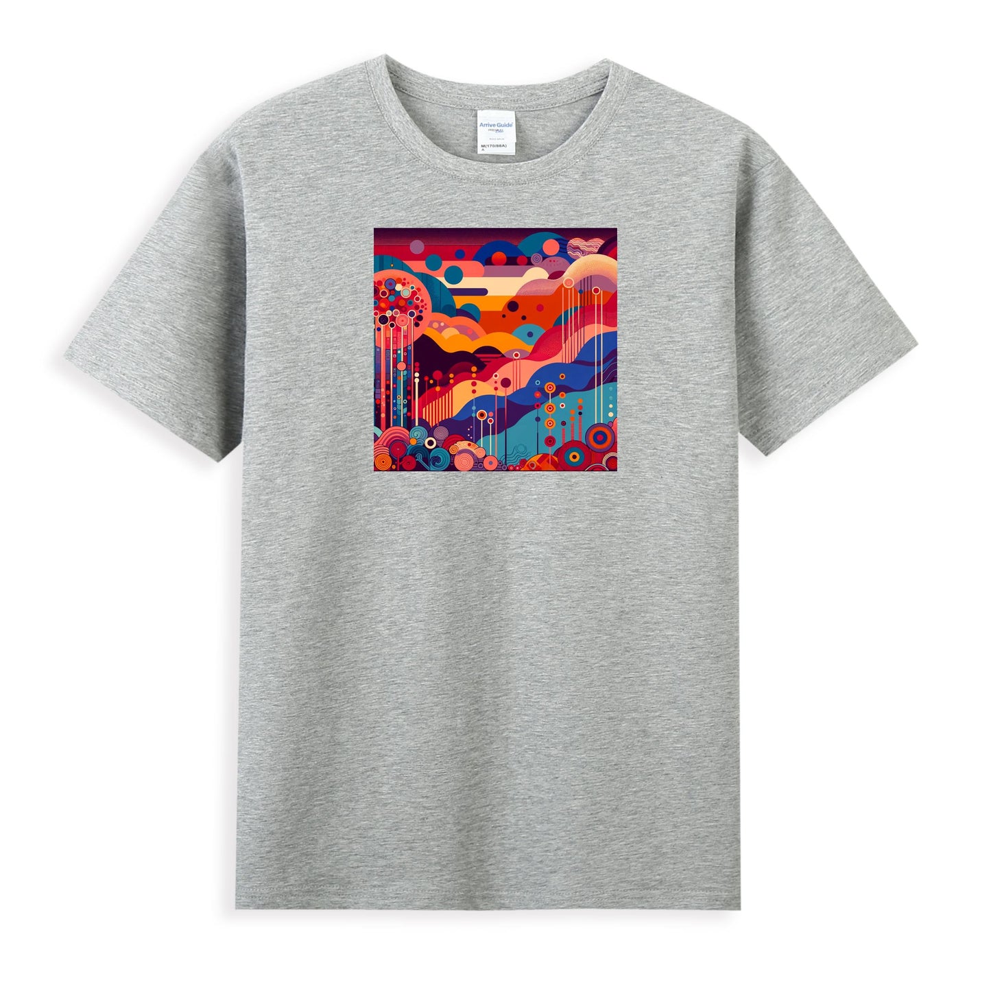 Women's Graphic T-Shirt - Bold Abstract Scene with Geometric Flair